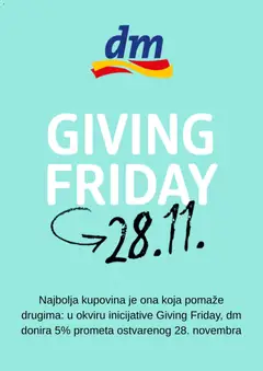 DM Drogerie Giving Friday - pregled DM Drogerie kataloga - važi od 24.11.2025