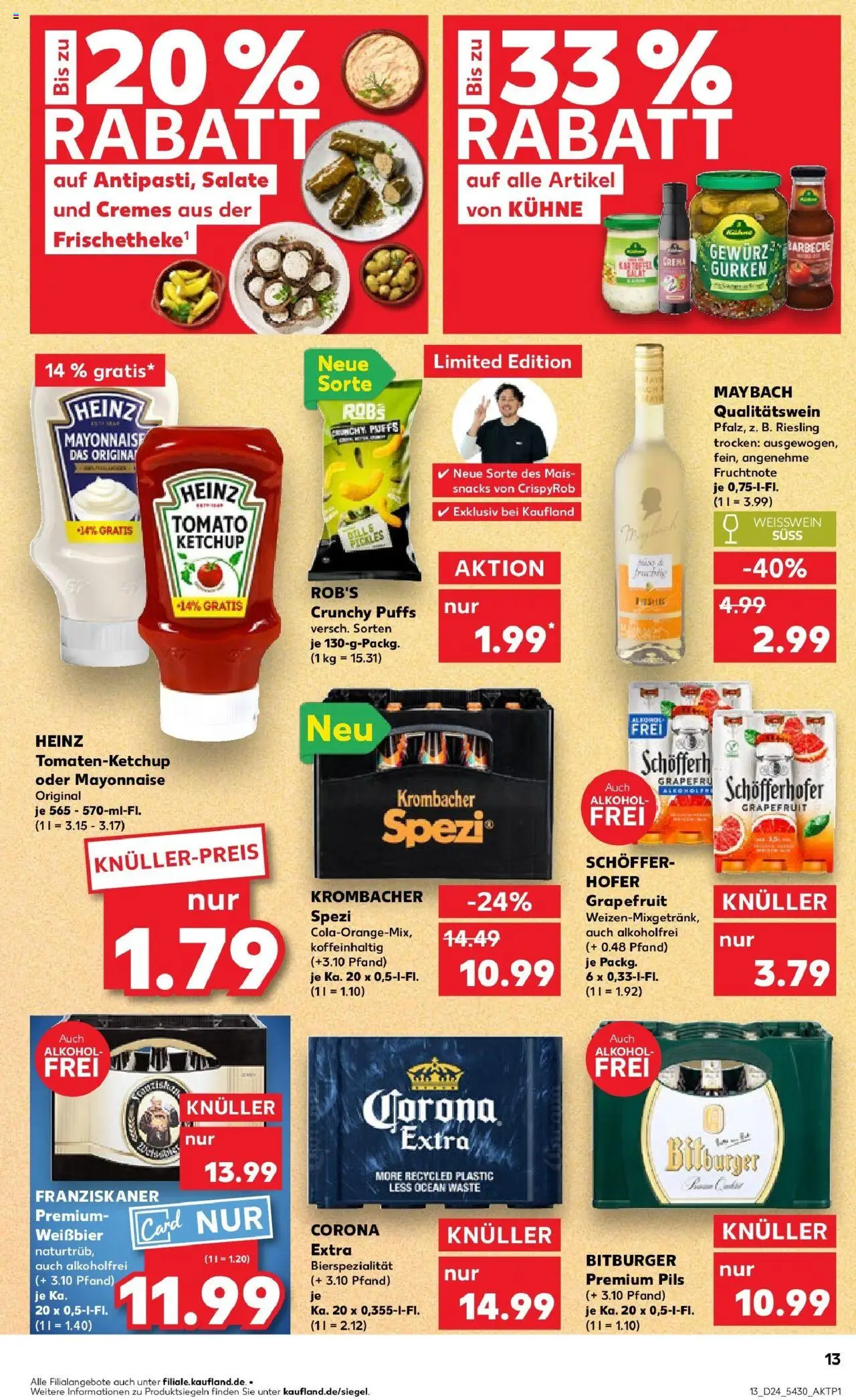 Kaufland prospekt Dingolfing	 - gültig ab dem 11.06.2025 | Seite: 13 | Produkte: Weißwein, Grapefruit, Krombacher, Ketchup