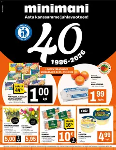 Minimani-mainoslehti voimassa 25.03.2026 alkaen