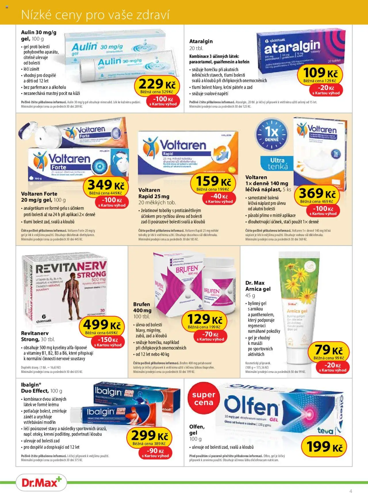 Dr. Max leták od 01.06.2025 | Strana: 4 | Produkty: Voltaren Forte, Tablet, Vitamíny, Revitanerv Strong