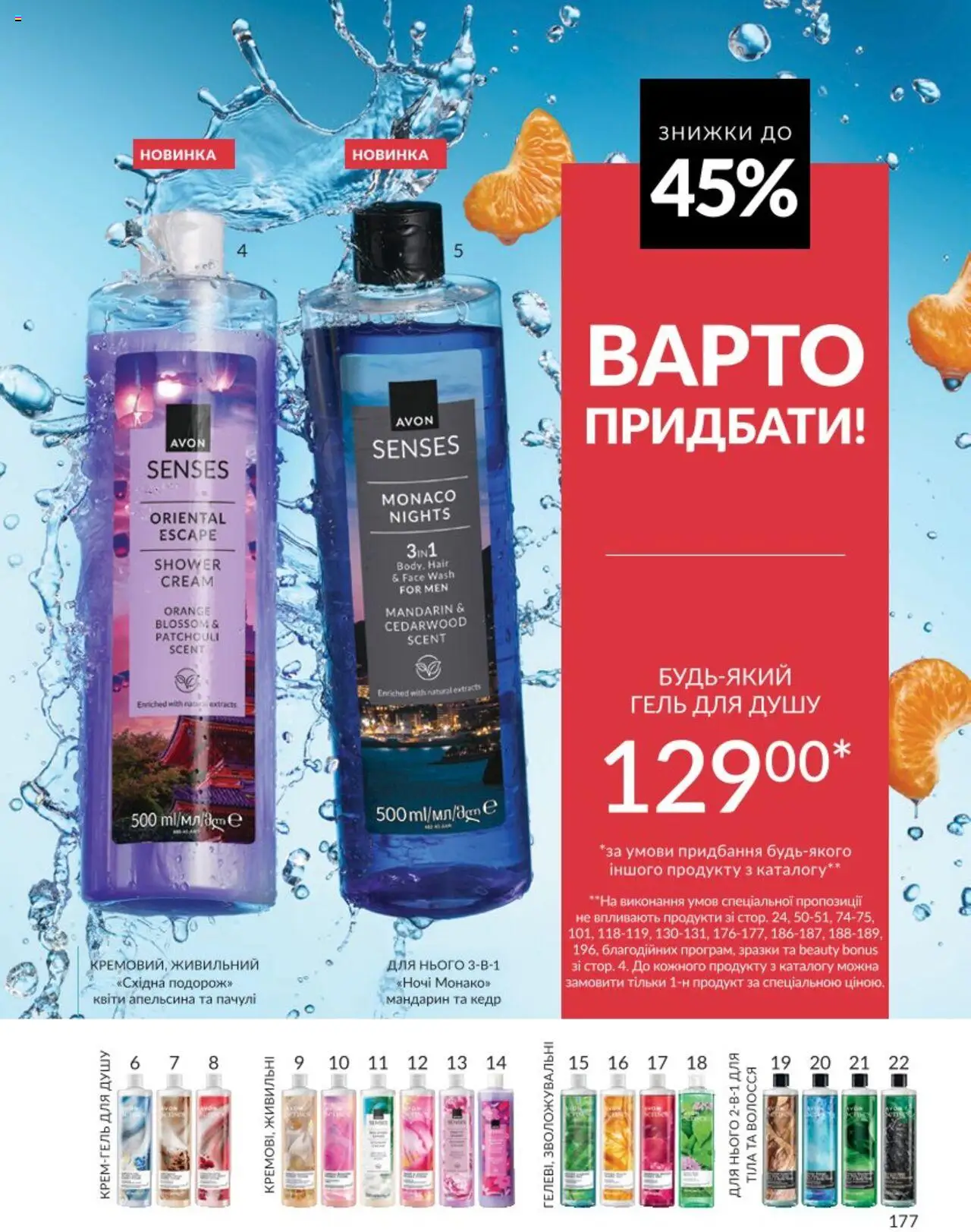 AVON Kаталог - дійснийкції з 01.08.2025 | Сторінка: 177 | Товари: Гель для душу