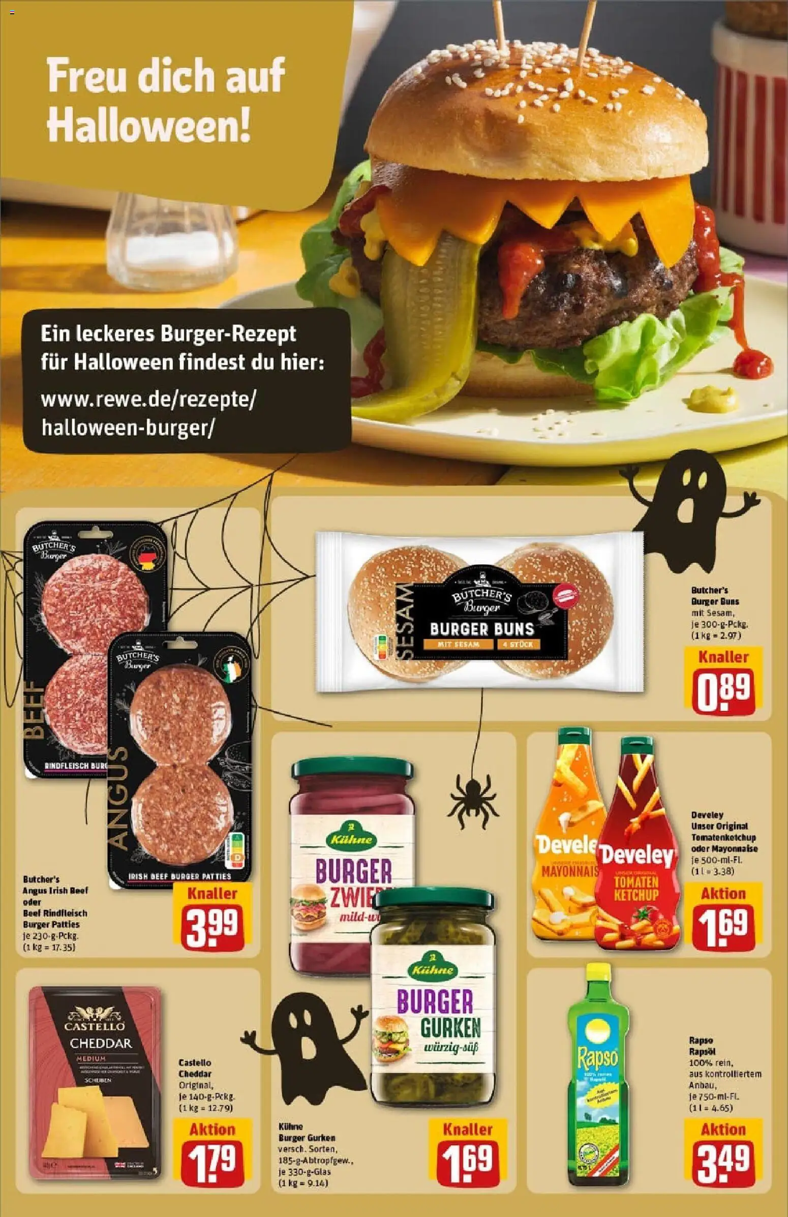 Rewe prospekt Erkelenz	 – gültig ab 26.10.2025 | Seite: 18 | Produkte: Burger, Tomaten, Gurken, Rapso rapsol