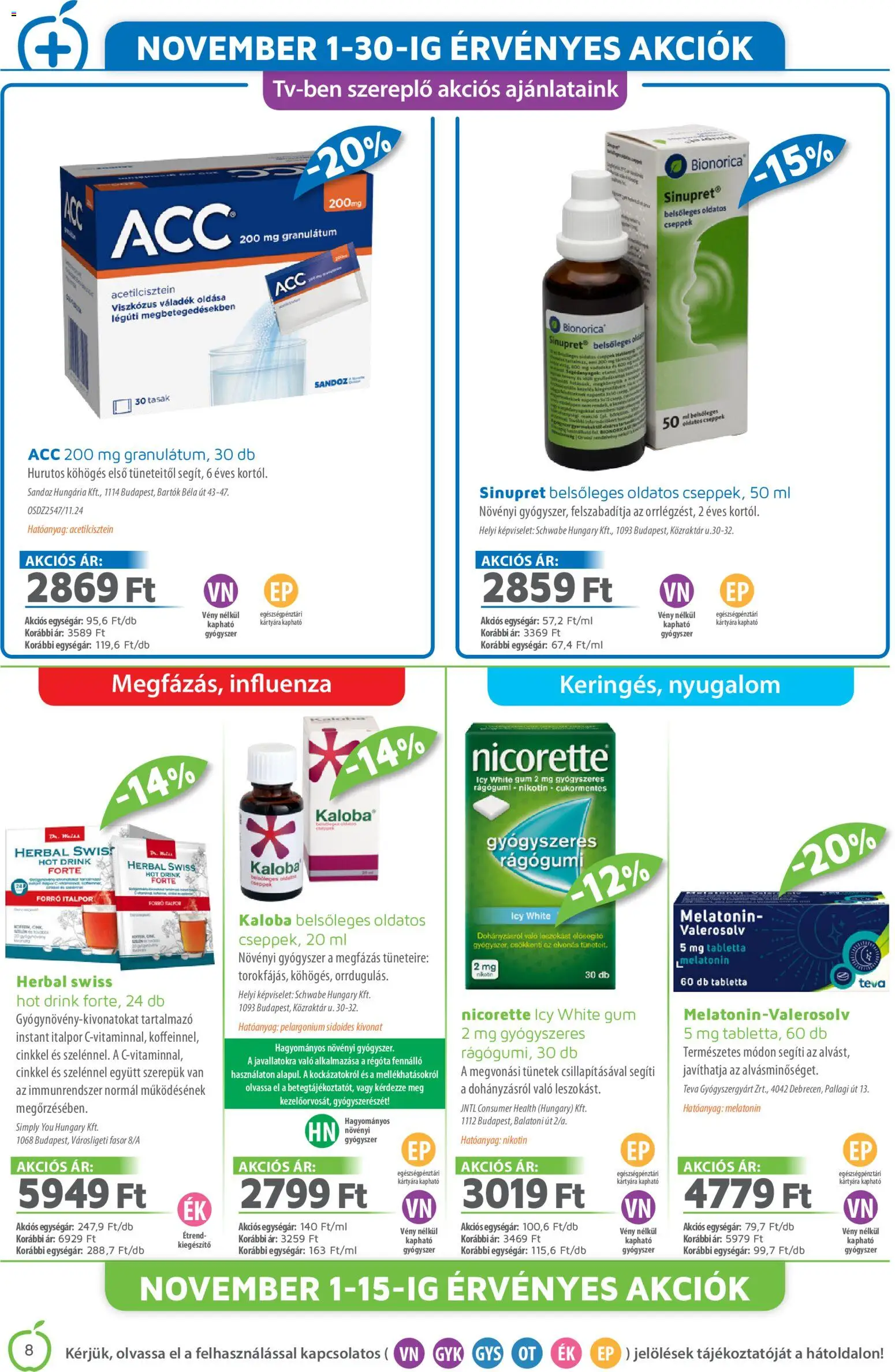 Alma Gyógyszertárak akciós ujság - amely érvényes a következő dátumtól: 01.12.2025 | Oldal: 8