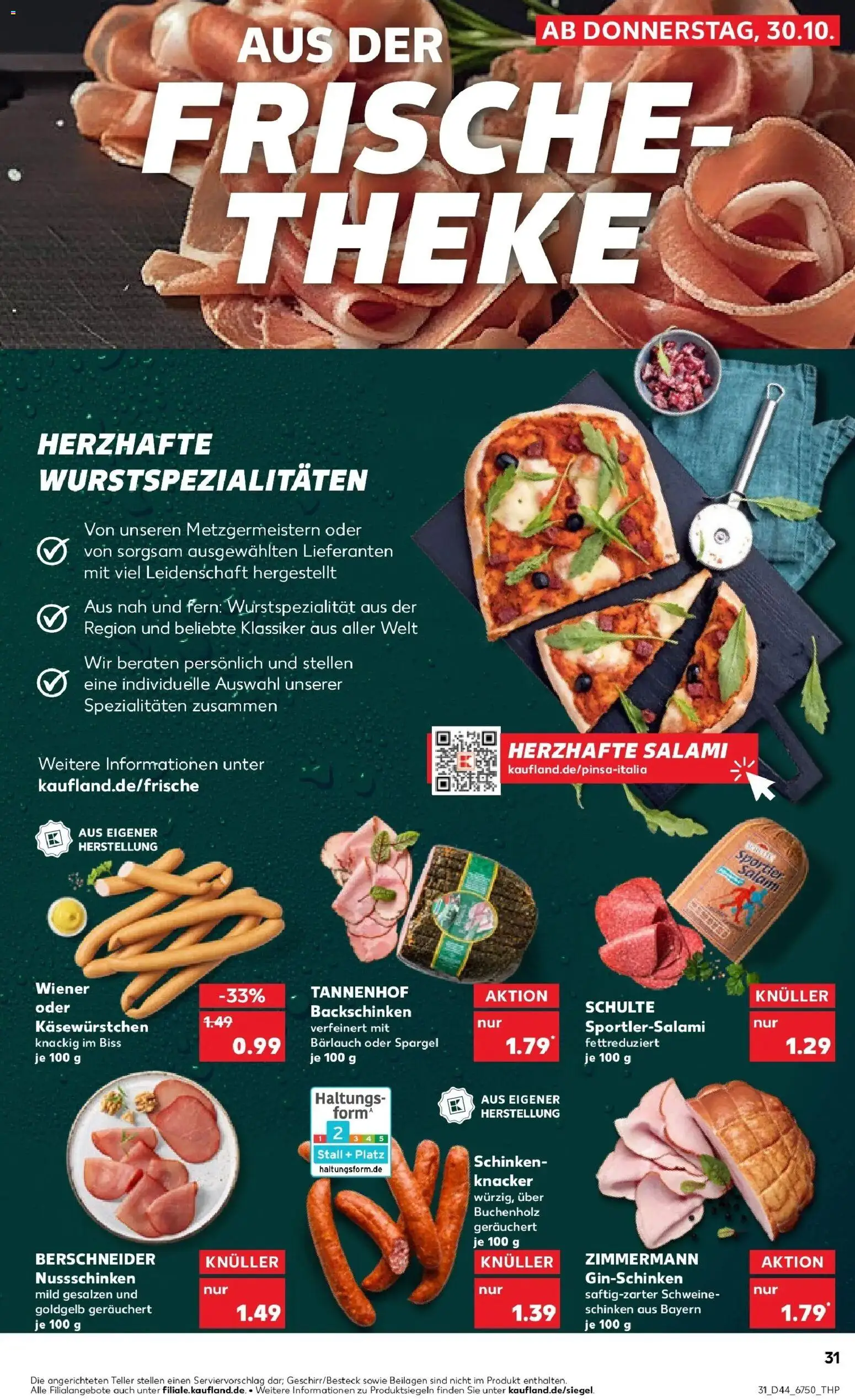 Kaufland prospekt Rathenow	 – gültig ab 03.11.2025 | Seite: 31 | Produkte: Theke, Spargel, Salami, Schinken