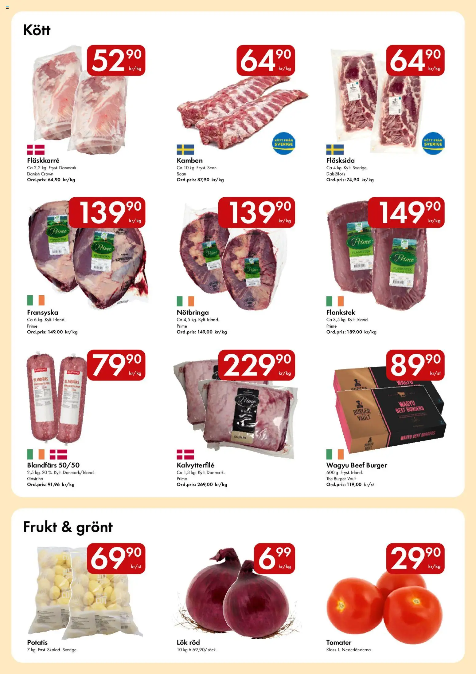 Hypermarkety reklamblad aktuell från 23.03.2026 | Sida: 2 | Produkter: Blandfärs, Tomater, Potatis