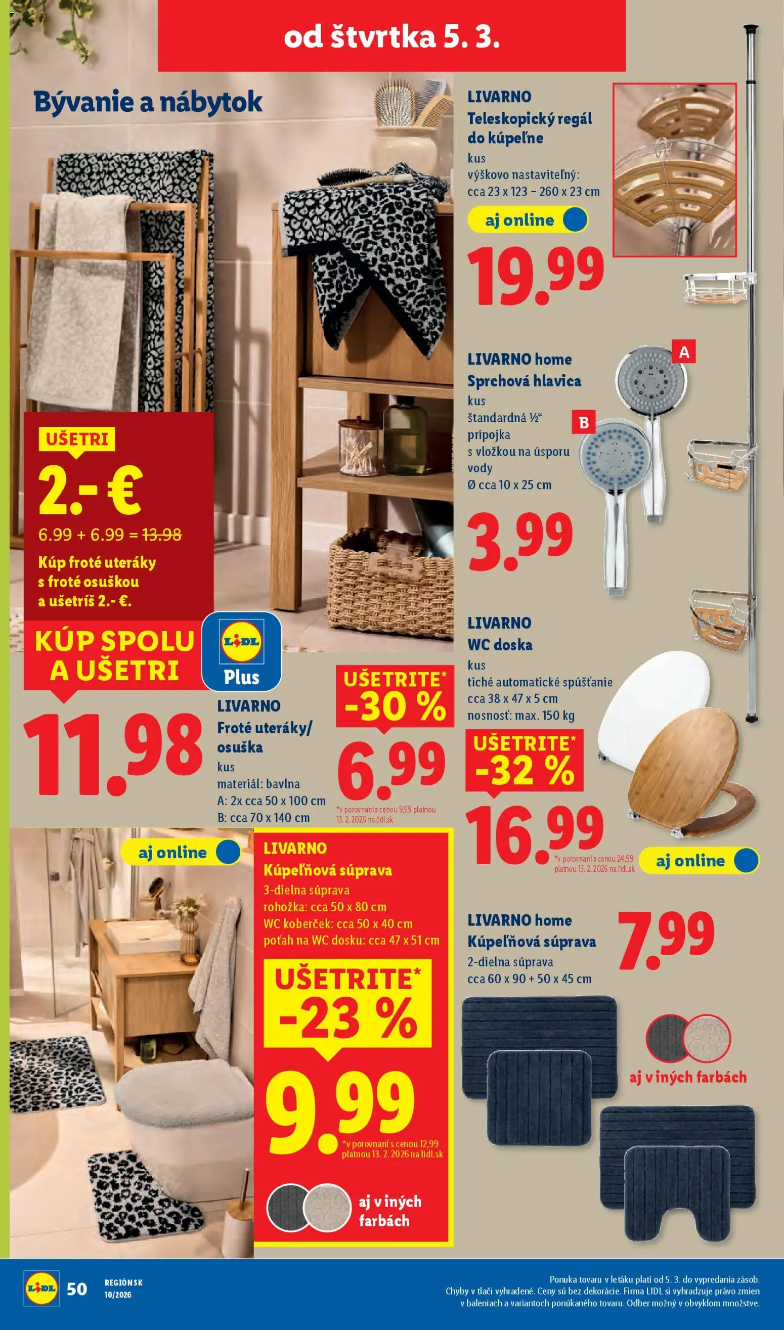 Nové Lidl akcie – leták je platný od 05.03.2026 | Strana: 34 | Produkty: Nábytok, Rohožka, Regál