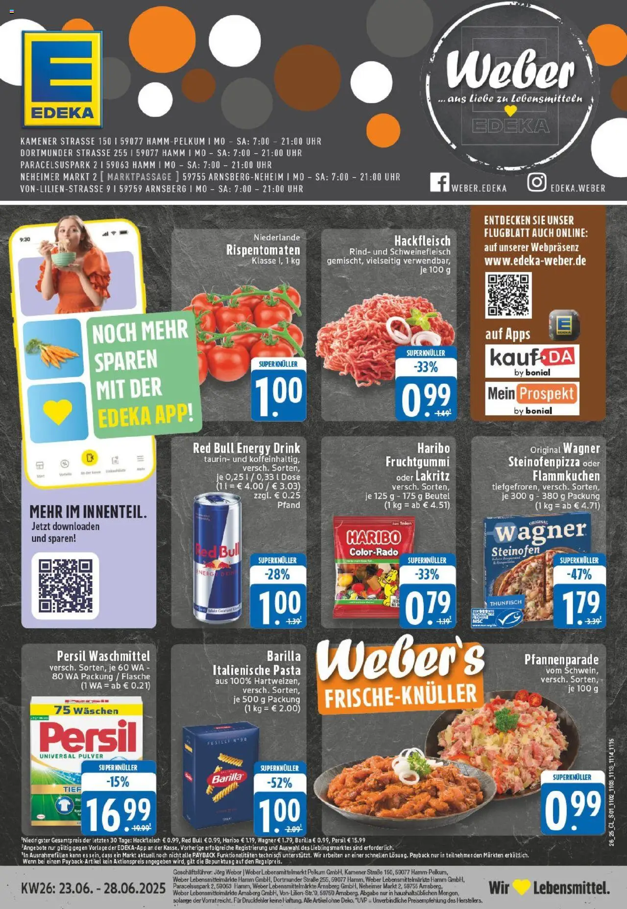 Edeka prospekt Hamm-Pelkum	 - gültig ab dem 22.06.2025 | Seite: 1 | Produkte: Haribo, Schweinefleisch, Persil, Hackfleisch