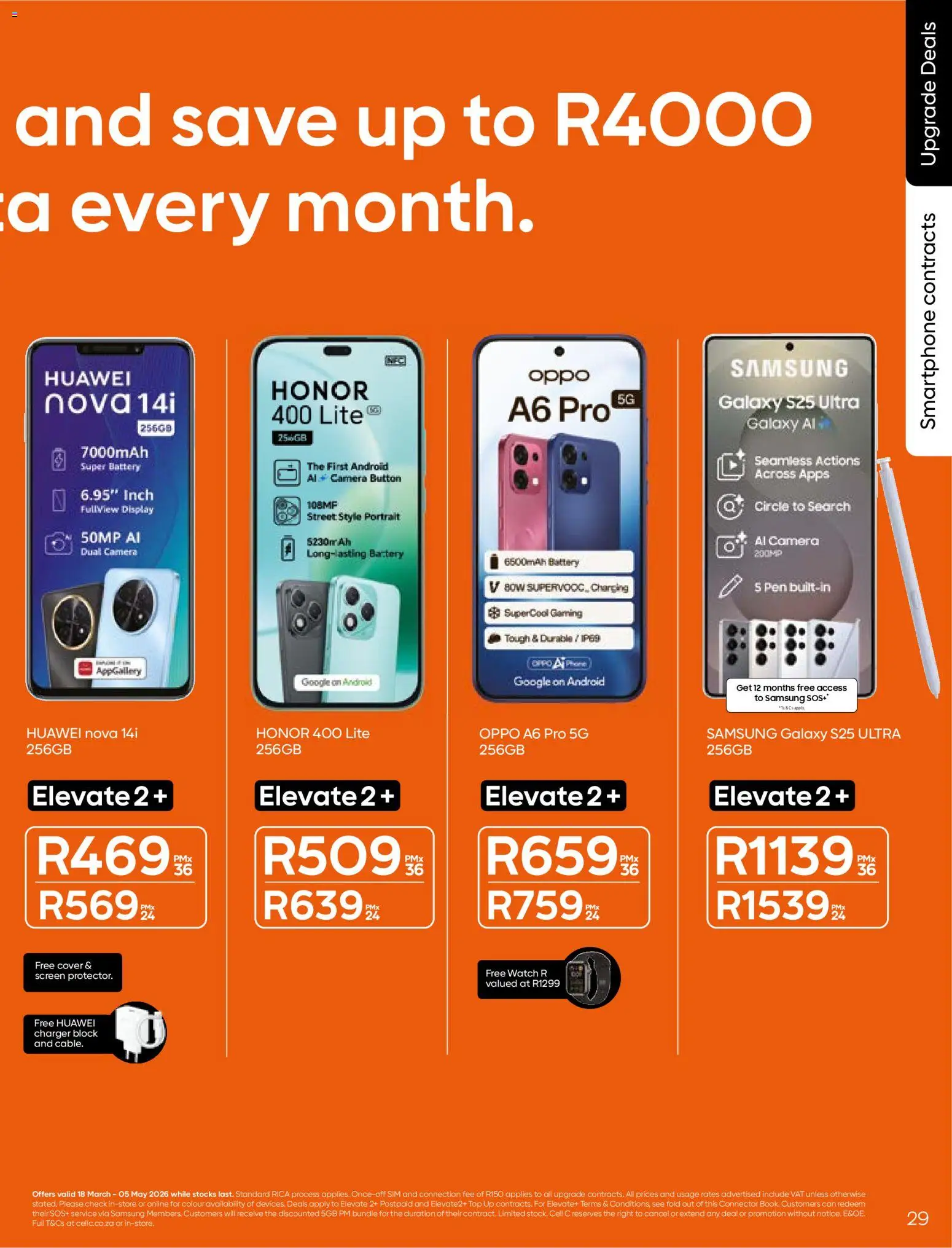 New Cell C catalogue – valid from 18.03.2026 | Page: 31 | Products: Sim, Watch, Camera, Charger