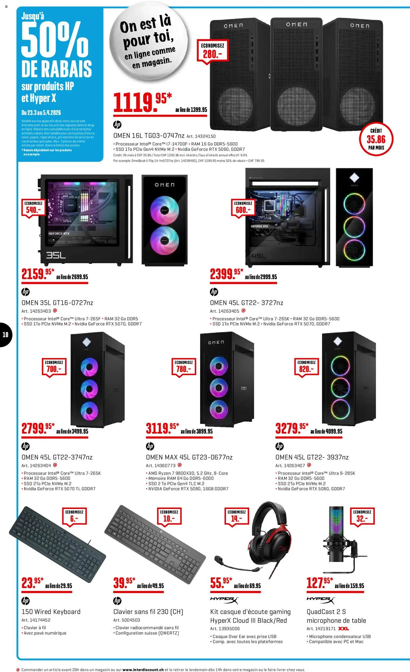 Interdiscount aktionen FR – gültig ab 23.03.2026 | Seite: 10 | Produkte: Pc, Usb, HP