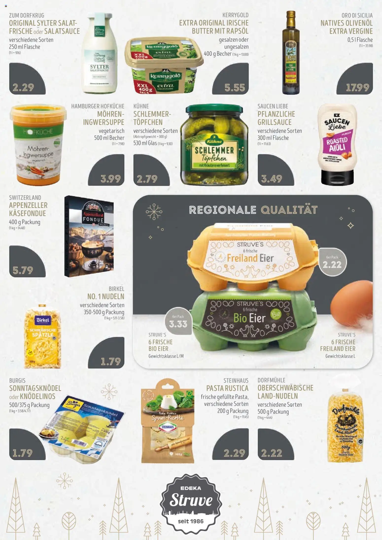 Edeka Struve Unsere Angebote für die Festzeit – gültig ab 08.12.2025 | Seite: 12 | Produkte: Butter, Eier, Rapsöl, Fondue