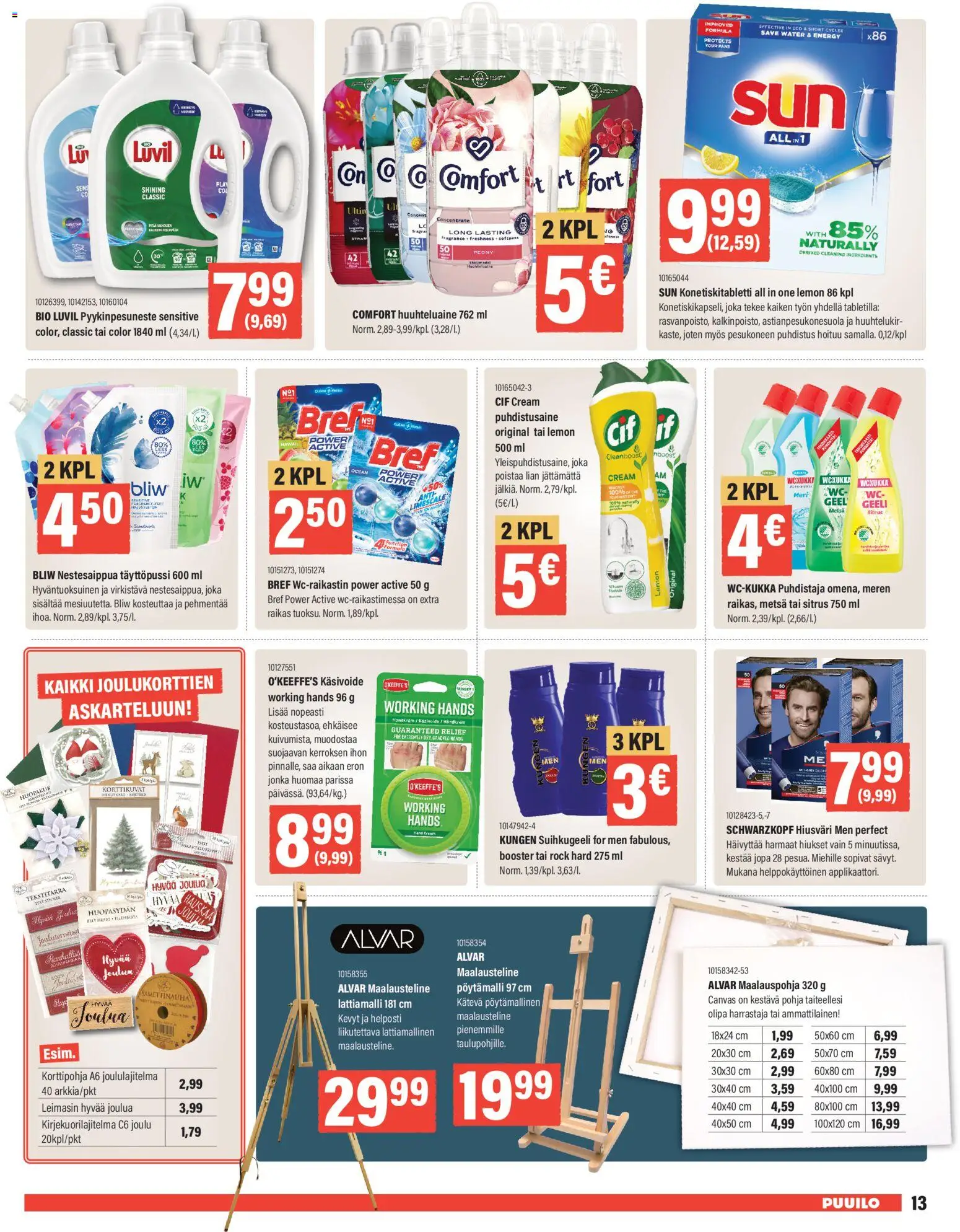 Puuilo tarjoukset – voimassa 27.10.2025 alkaen | Sivu: 13 | Tuotteet: Käsivoide, Suihkugeeli, WC, Puhdistusaine