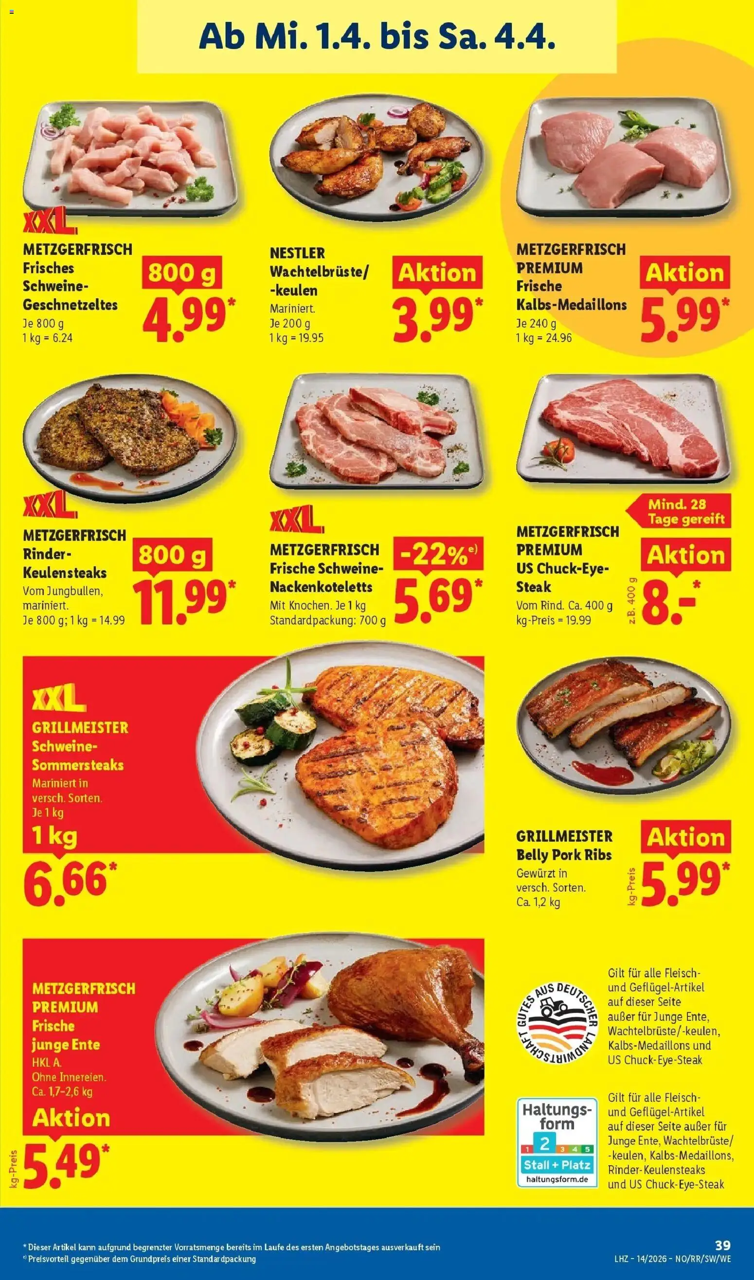 Lidl Prospekt Mühlacker – gültig ab 30.03.2026 | Seite: 63 | Produkte: Steak, Fleisch, Ente