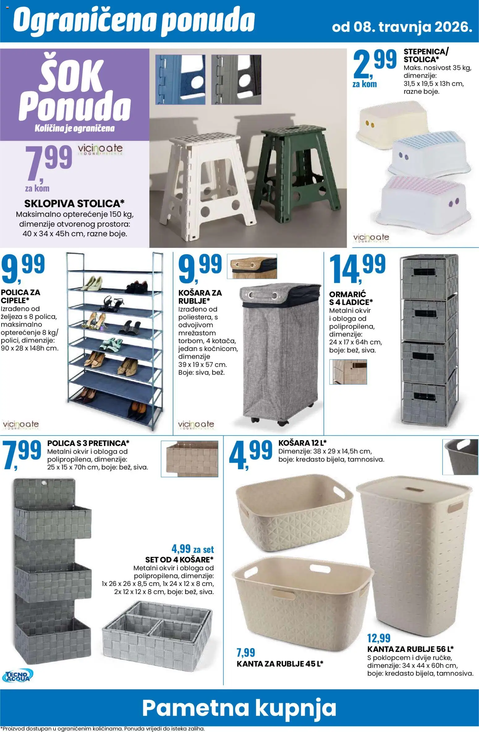 Eurospin katalog | vrijedi od 08.04.2026 | Stranica: 14 | Proizvodi: Polica, Košara