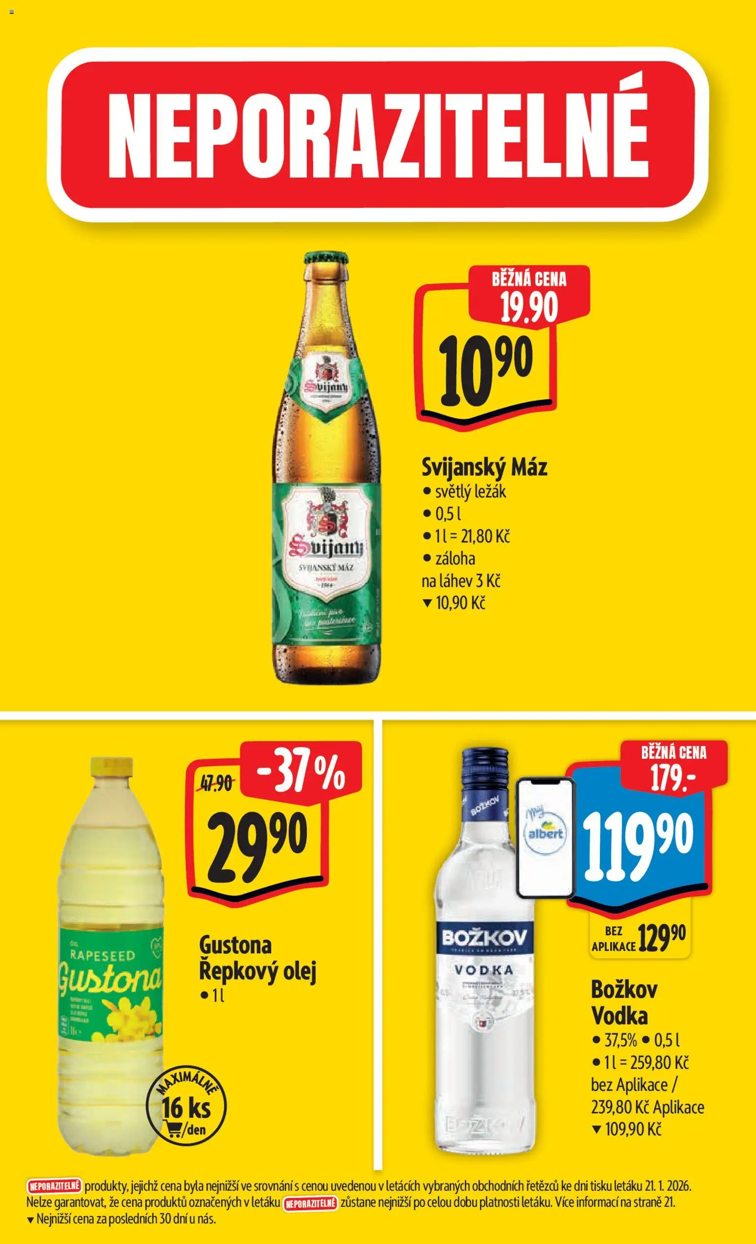 Albert leták - Hypermarket od 28.01.2026 | Strana: 5 | Produkty: Řepkový olej, Svijanský Máz, Božkov, Láhev