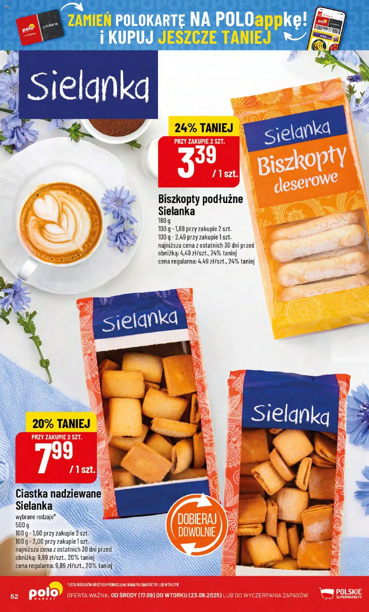 POLOmarket Gazetka od 17.09.2025 | Strona: 52 | Produkty: Biszkopty podłużne, Ciastka