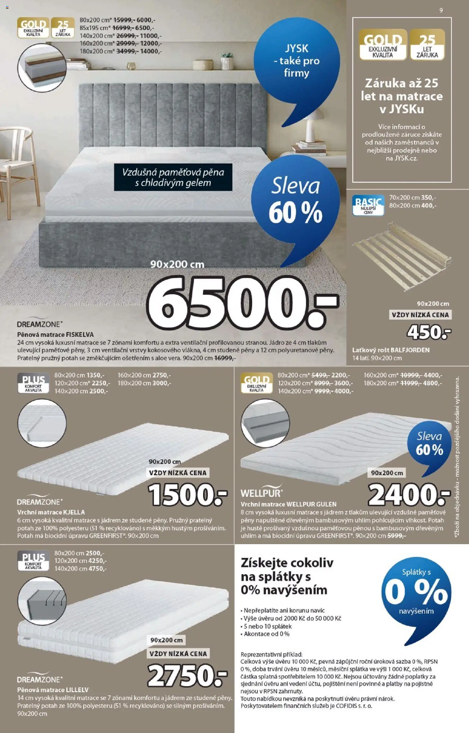 JYSK leták - Slevy od 23.02.2026 | Strana: 9 | Produkty: Matrace, Rošt