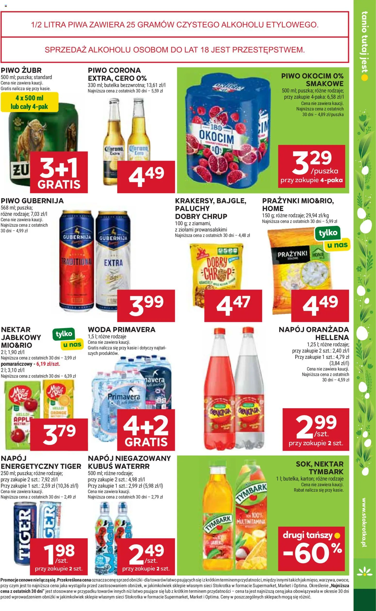 Stokrotka gazetka - Market od 02.04.2026 | Strona: 30 | Produkty: Piwo żubr, Stokrotka, Piwo, Woda