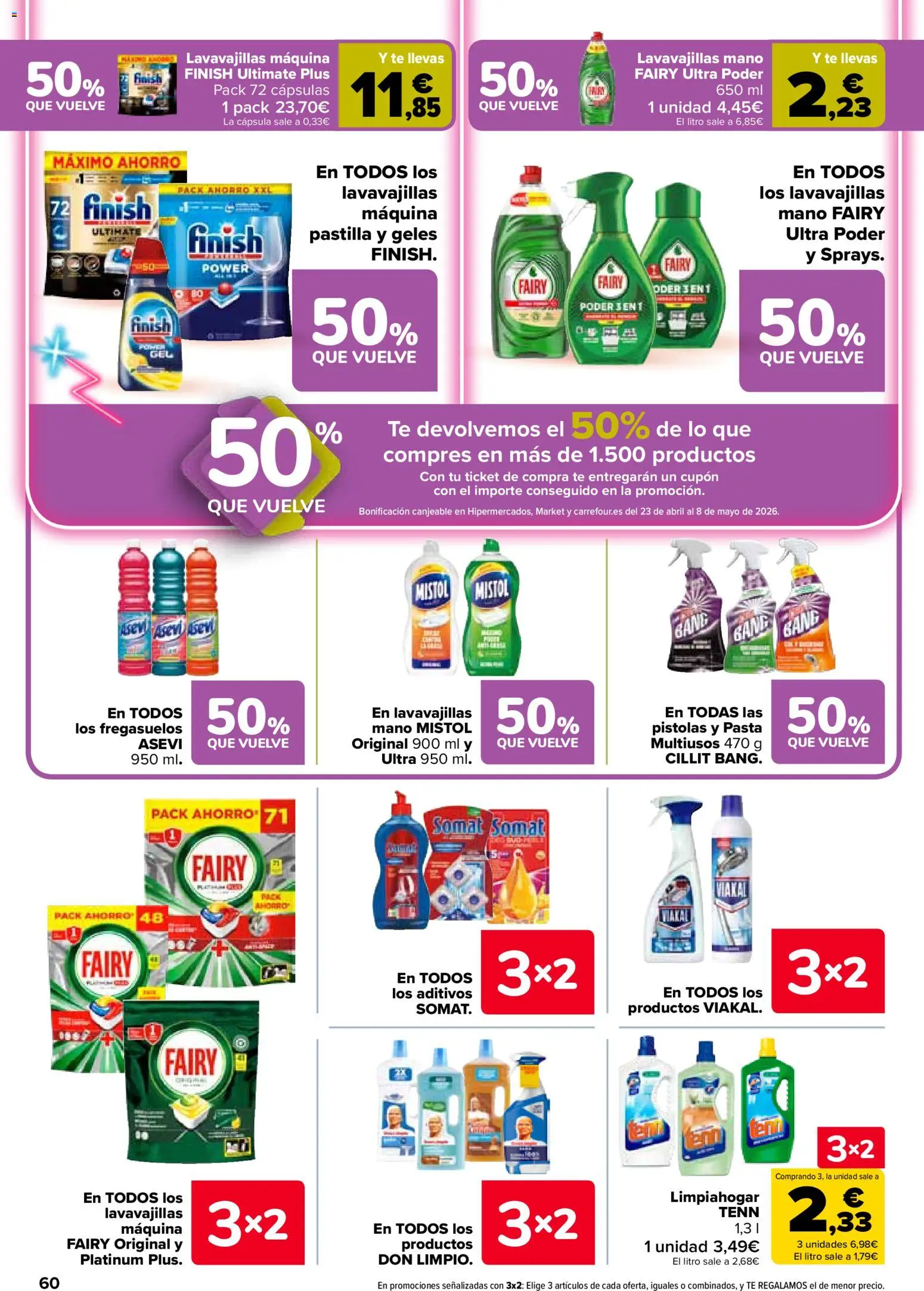 Carrefour folleto │ válido desde el 07.04.2026 | Página: 64 | Productos: Pasta, Té, Lavavajillas