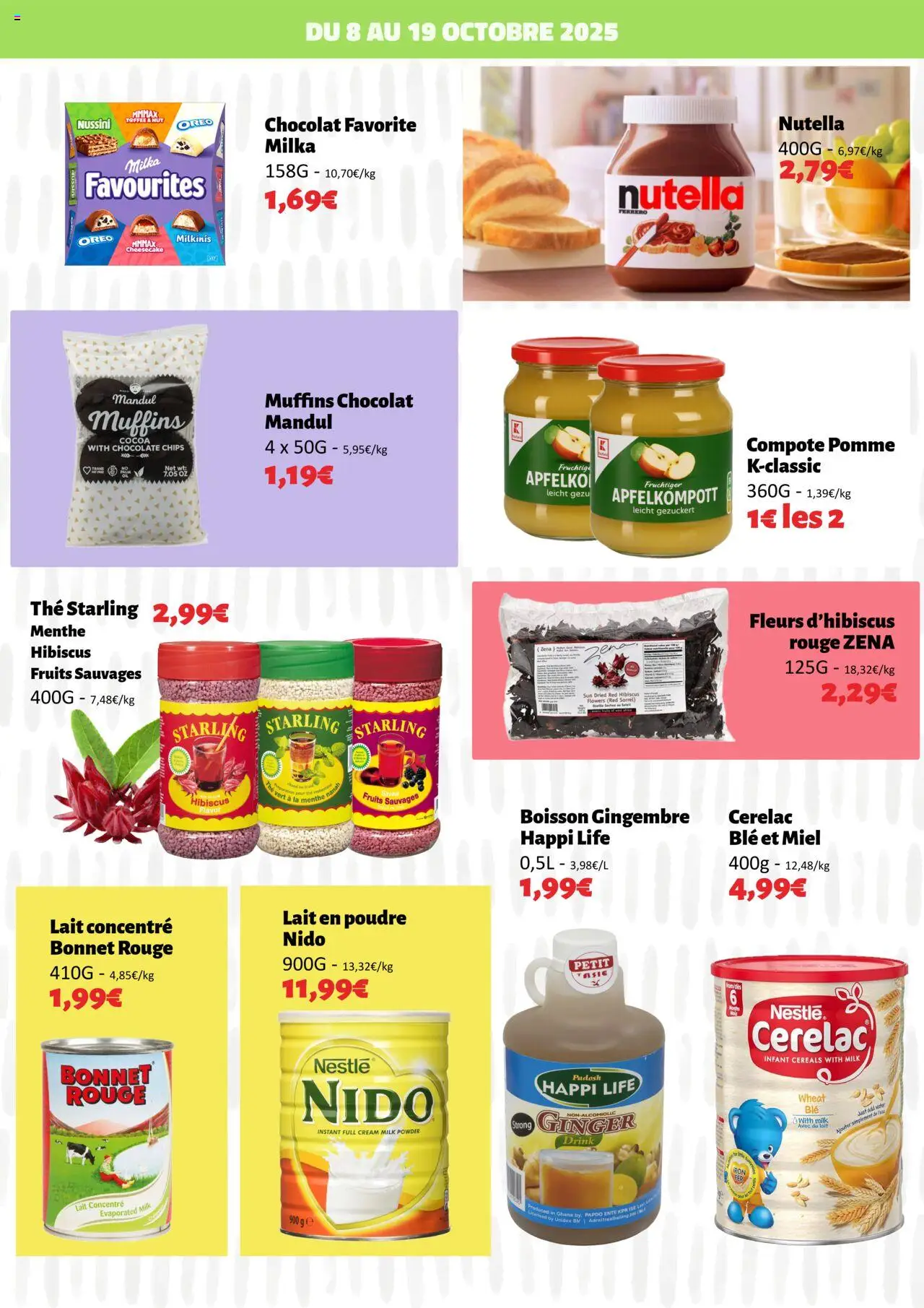 {H1} | Page: 4 | Produits: Lait concentré, Nutella, Lait, Thé
