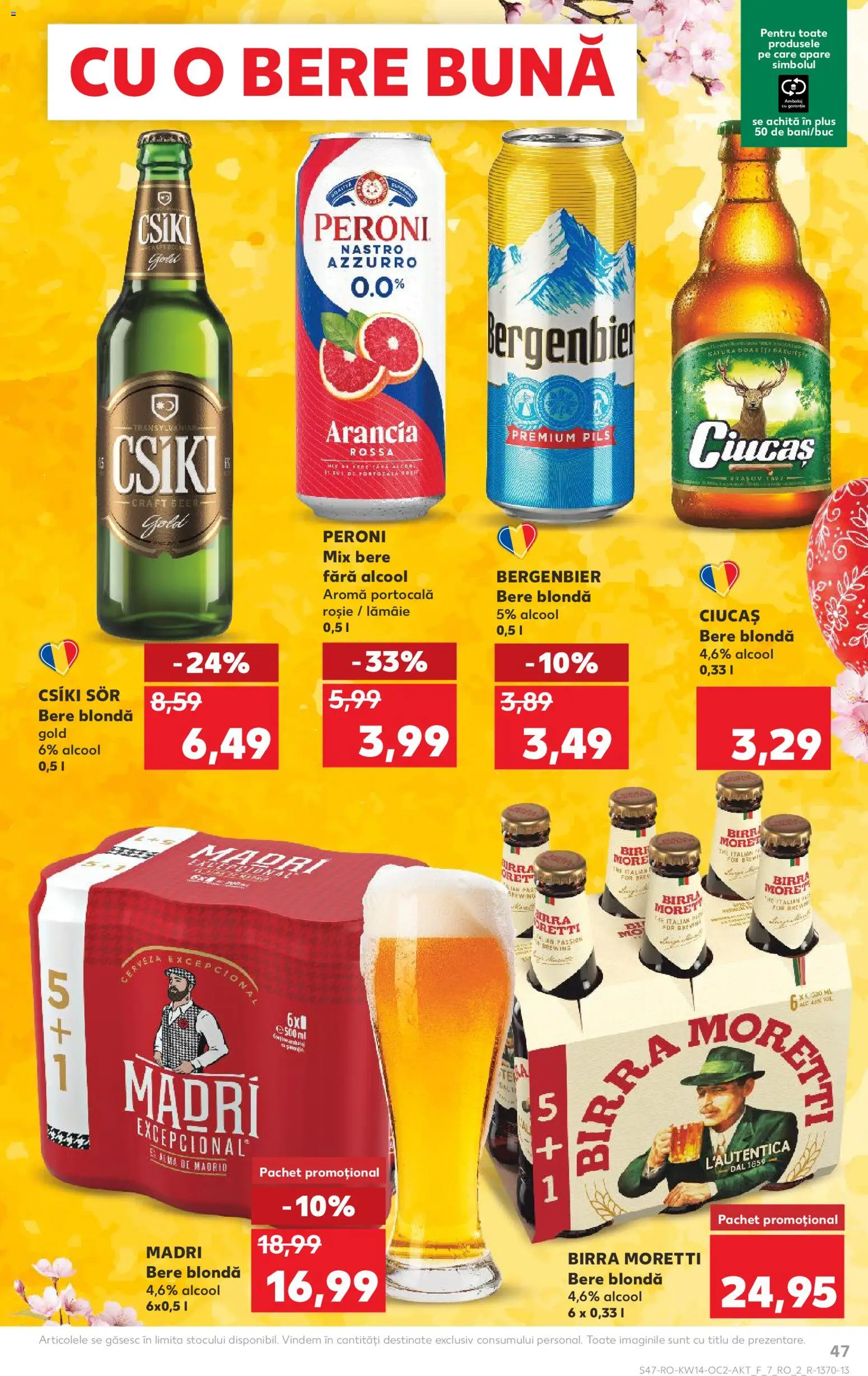 Noul catalog Kaufland – valabil de la 01.04.2026 | Pagină: 47 | Produse: Bere, Plastik Kulübe, Lămâie