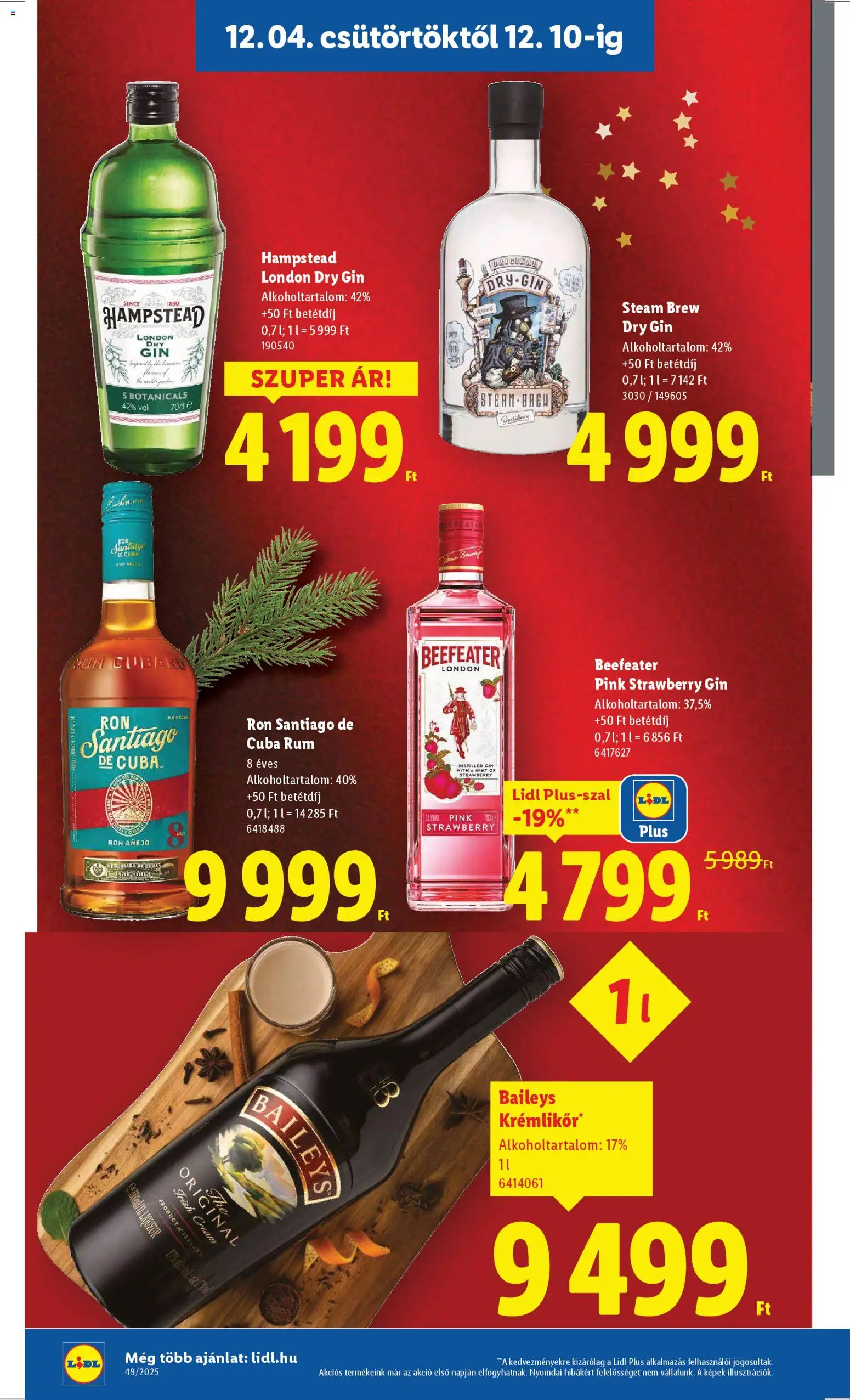 Lidl akciós ujság - amely érvényes a következő dátumtól: 04.12.2025 | Oldal: 26 | Termékek: Rum, Gin