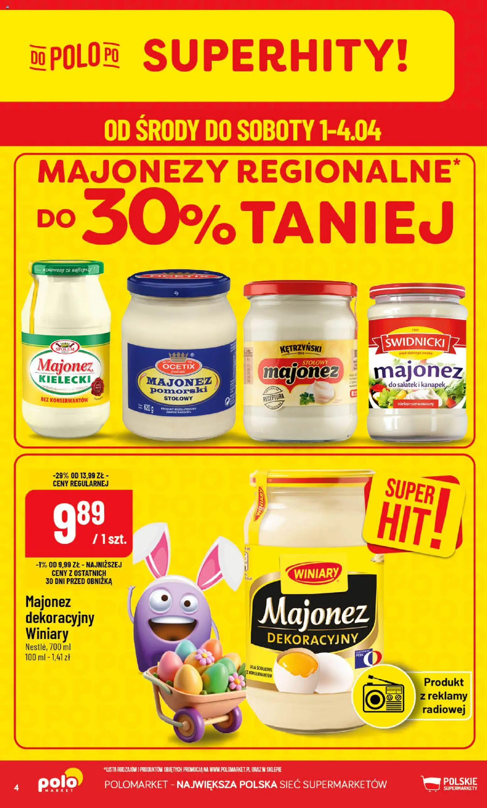 POLOmarket gazetka od 01.04.2026 | Strona: 4 | Produkty: Majonez winiary, Majonez, Jaja