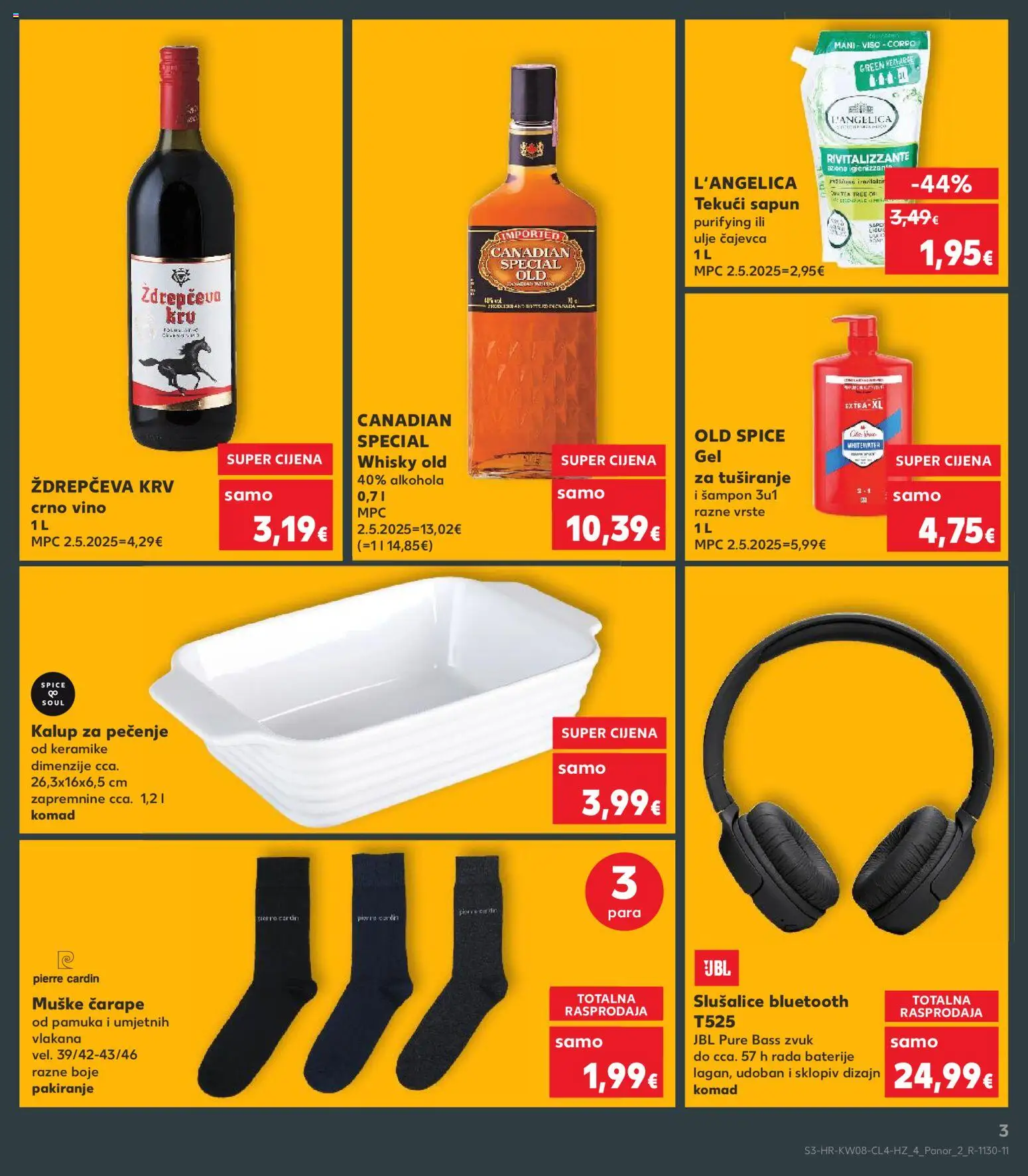 Kaufland katalog | vrijedi od 18.02.2026 | Stranica: 3 | Proizvodi: Crno vino, Čarape, Pan, Slušalice