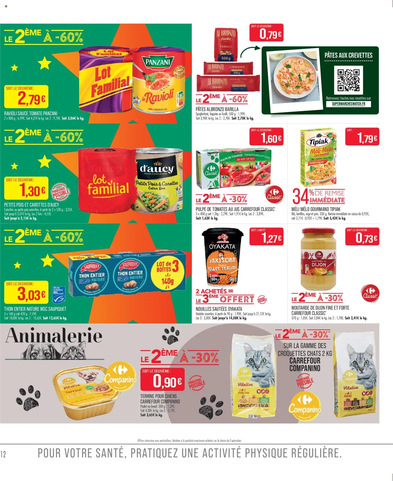 {H1} | Page: 14 | Produits: Carottes, Pêche, Fusilli, Moutarde