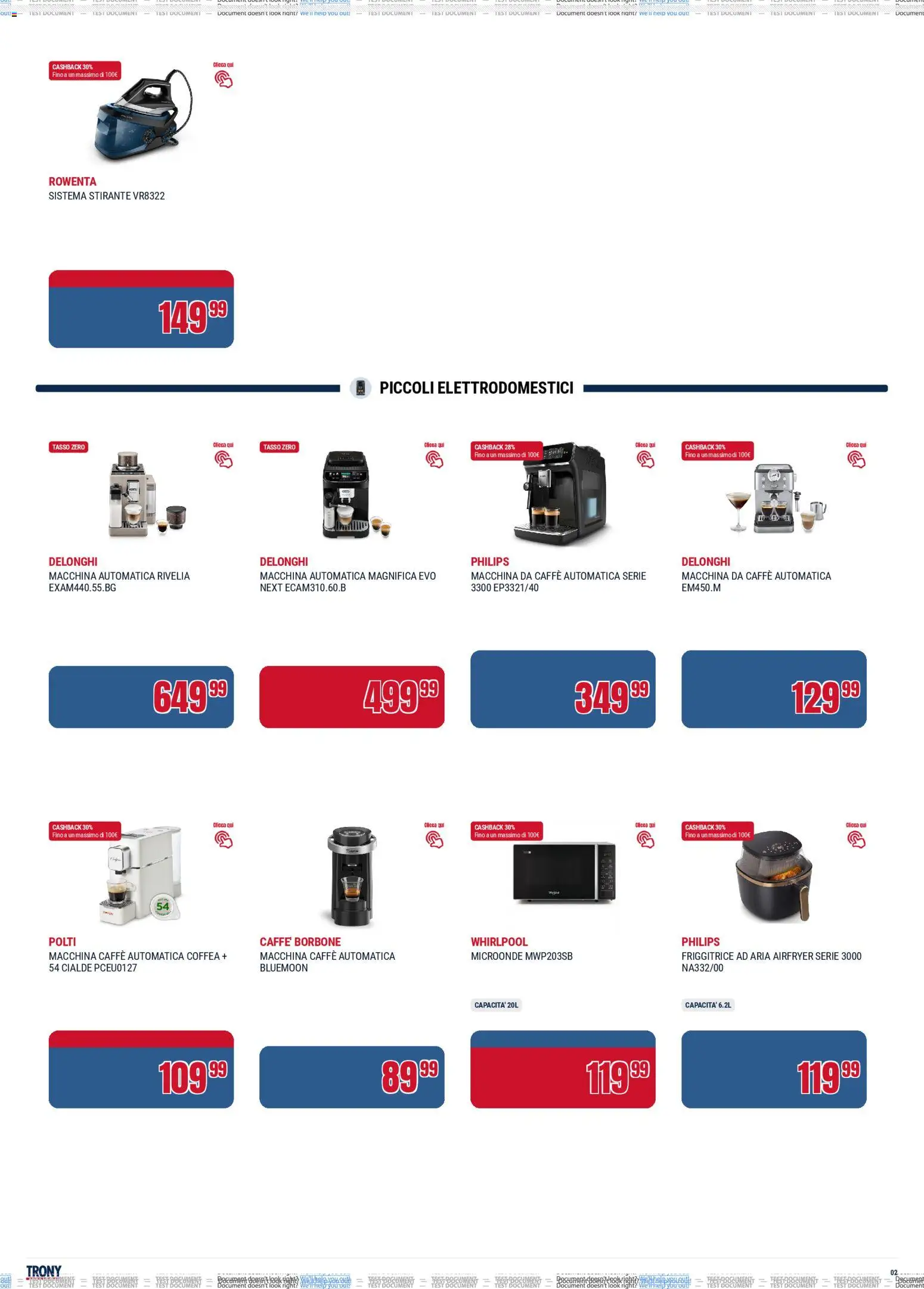 Volantino Trony del 19.03.2026 | Pagina: 2 | Prodotti: Friggitrice ad aria, Macchina da caffe, Caffè, Friggitrice