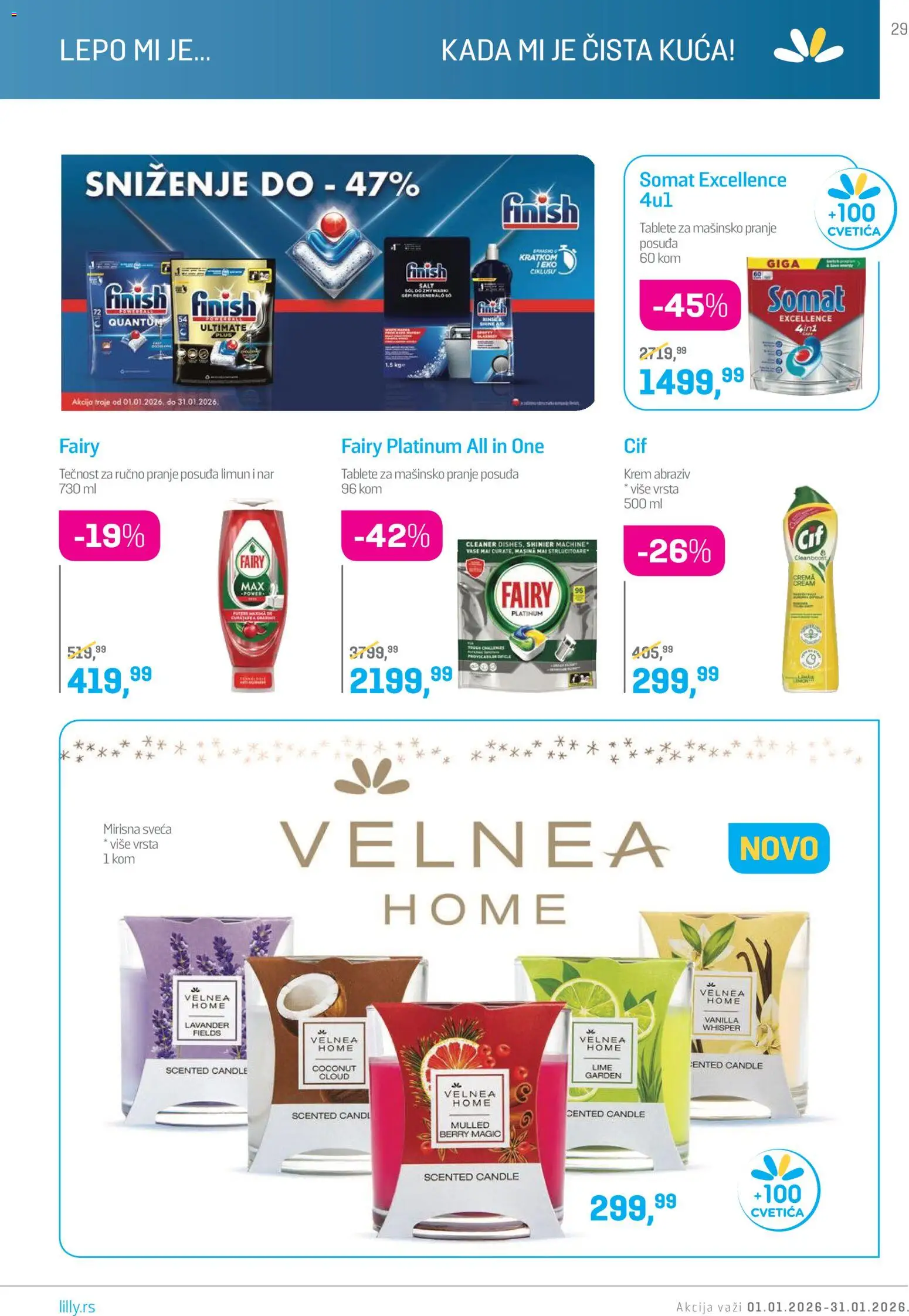 Lilly drogerie katalog - važi od 01.01.2026 | Strana: 29 | Proizvode: Somat, Finish, So, Limun