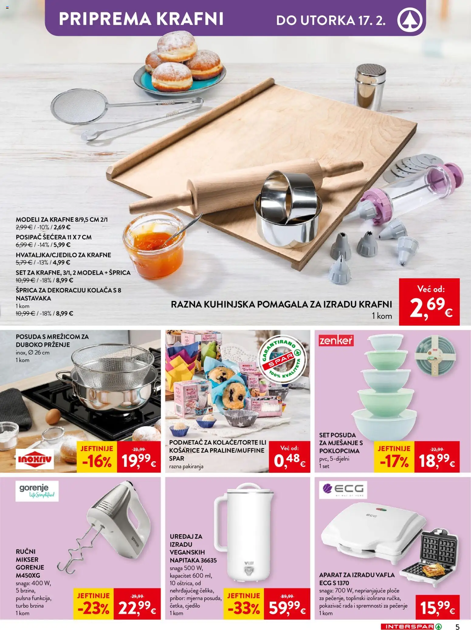 Interspar katalog | vrijedi od 04.02.2026 | Stranica: 5 | Proizvodi: Mikser, Krafne, Cjedilo