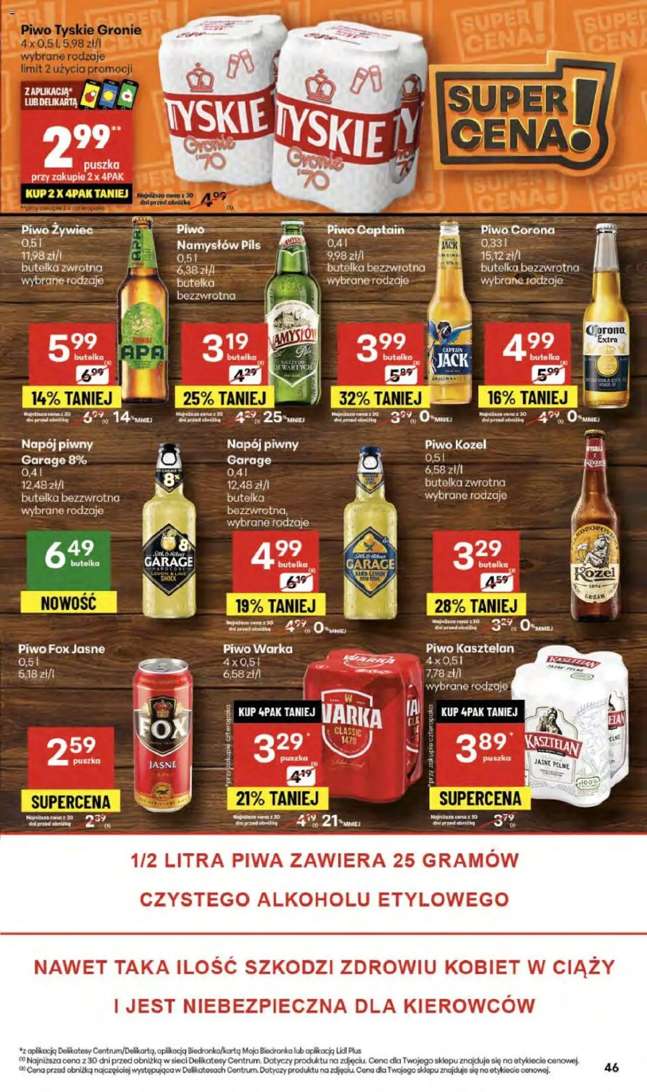 Delikatesy Centrum Gazetka od 02.10.2025 | Strona: 46 | Produkty: Delikatesy, Warka, Piwo, Piwo kozel
