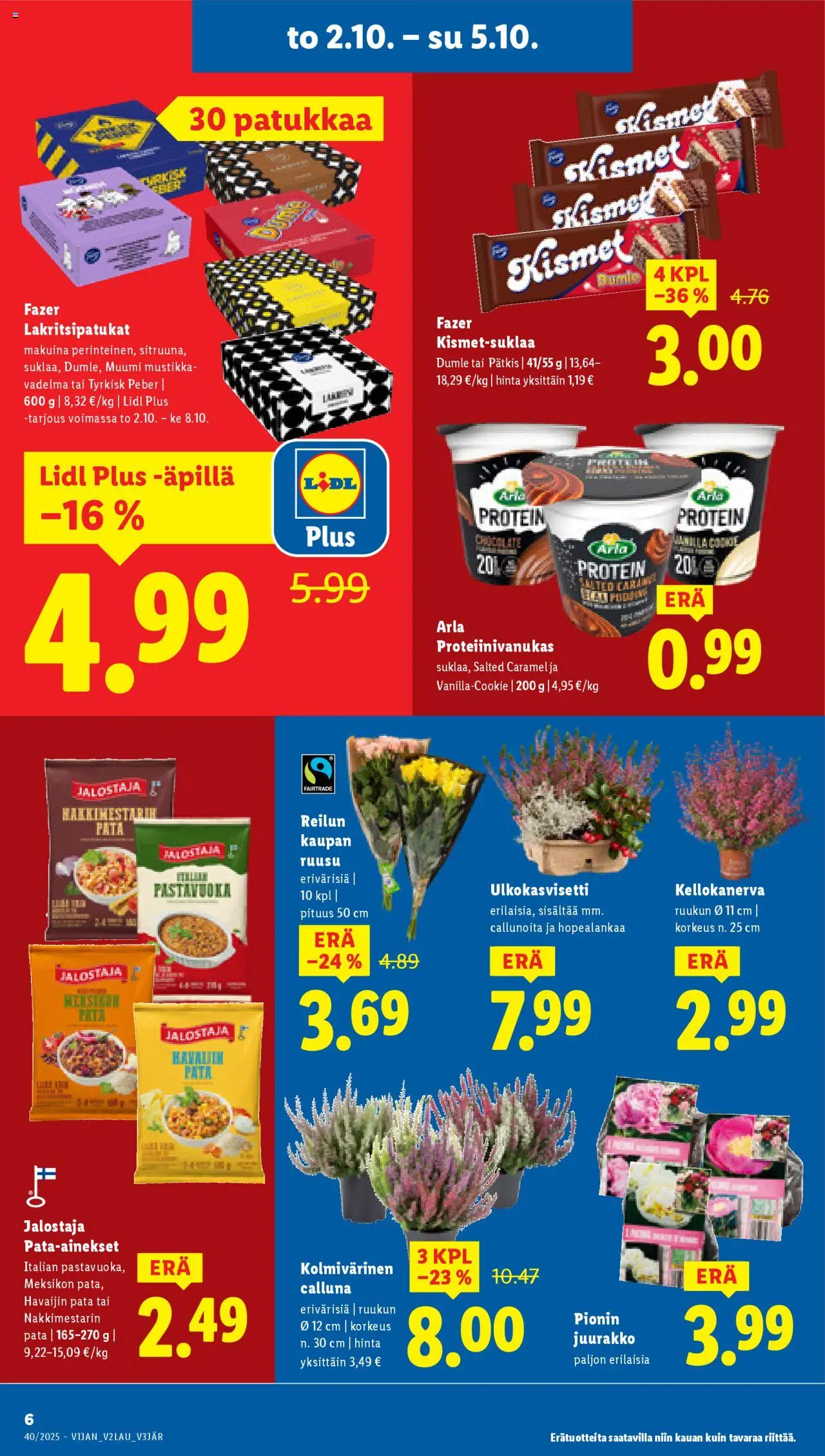 Lidl tarjoukset – voimassa 02.10.2025 alkaen | Sivu: 8 | Tuotteet: Vadelma, Mustikka, Proteiinivanukas