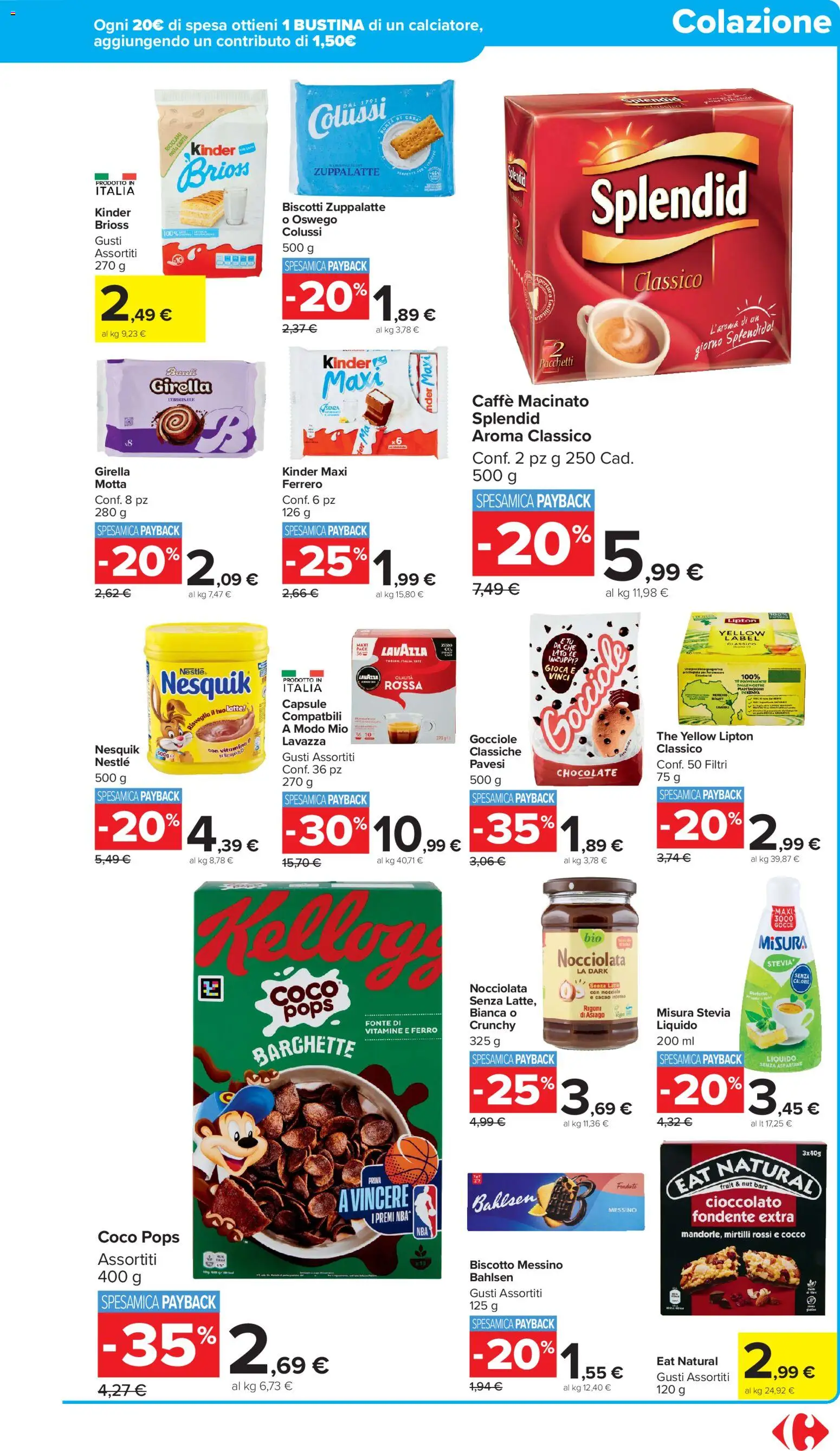Volantino Carrefour del 17.11.2025 | Pagina: 15 | Prodotti: Stevia, Biscotti, Latte, Cocco