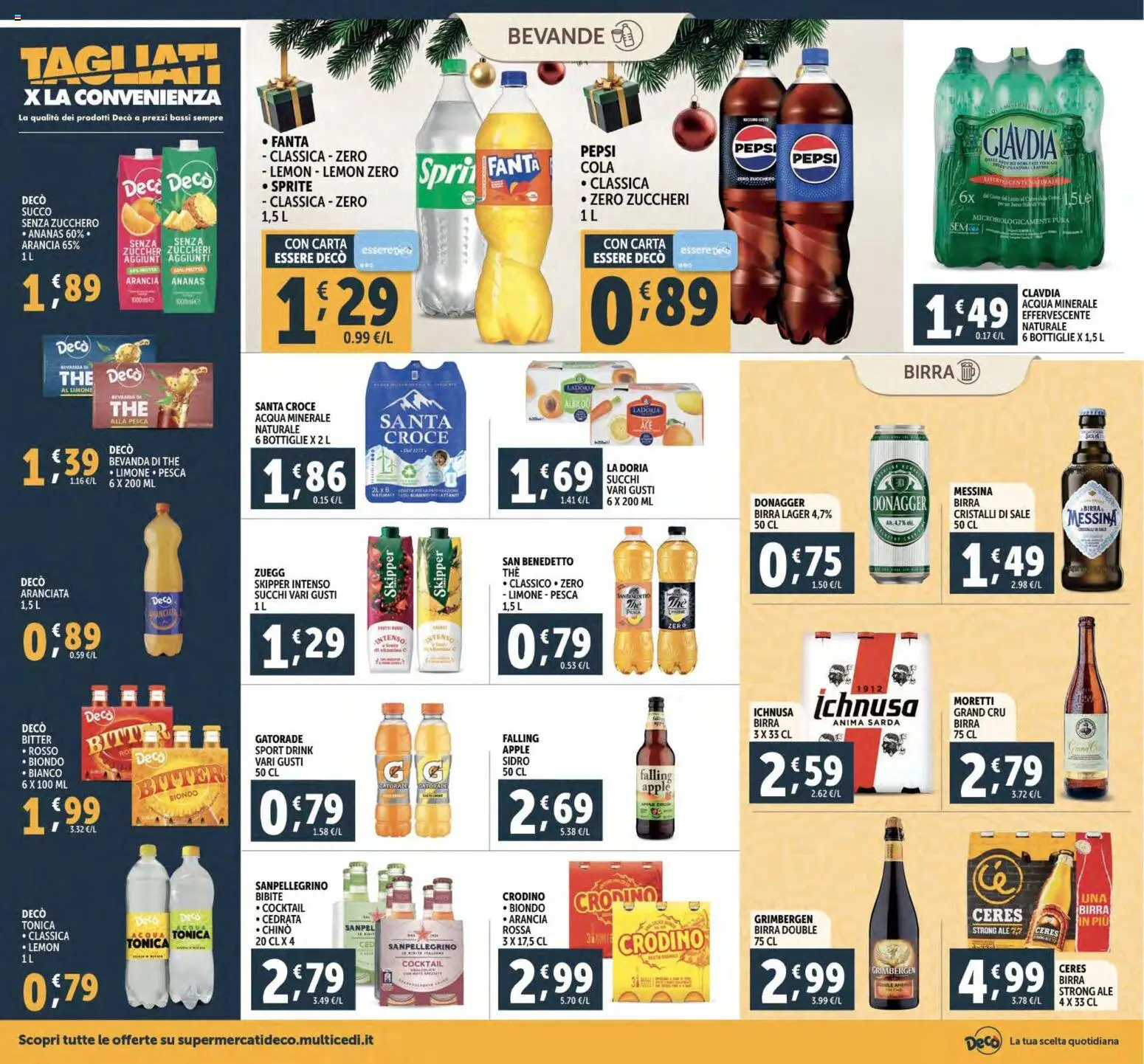 Volantino Decò del 02.12.2025 | Pagina: 24 | Prodotti: Succo, Acqua tonica, Arancia, Acqua minerale