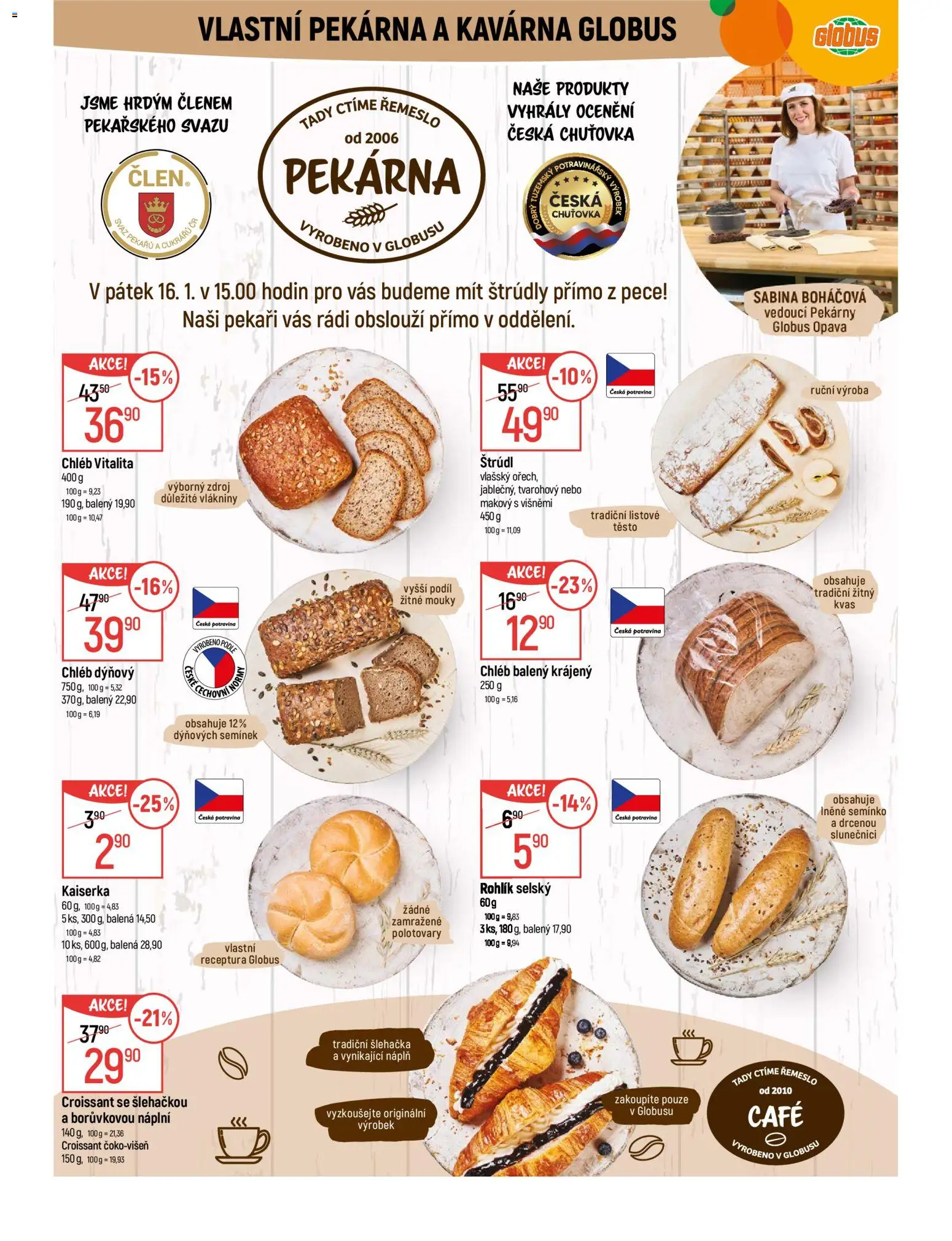 Globus leták - Opava od 14.01.2026 | Strana: 6 | Produkty: Globus, Kaiserka, Croissant, Těsto