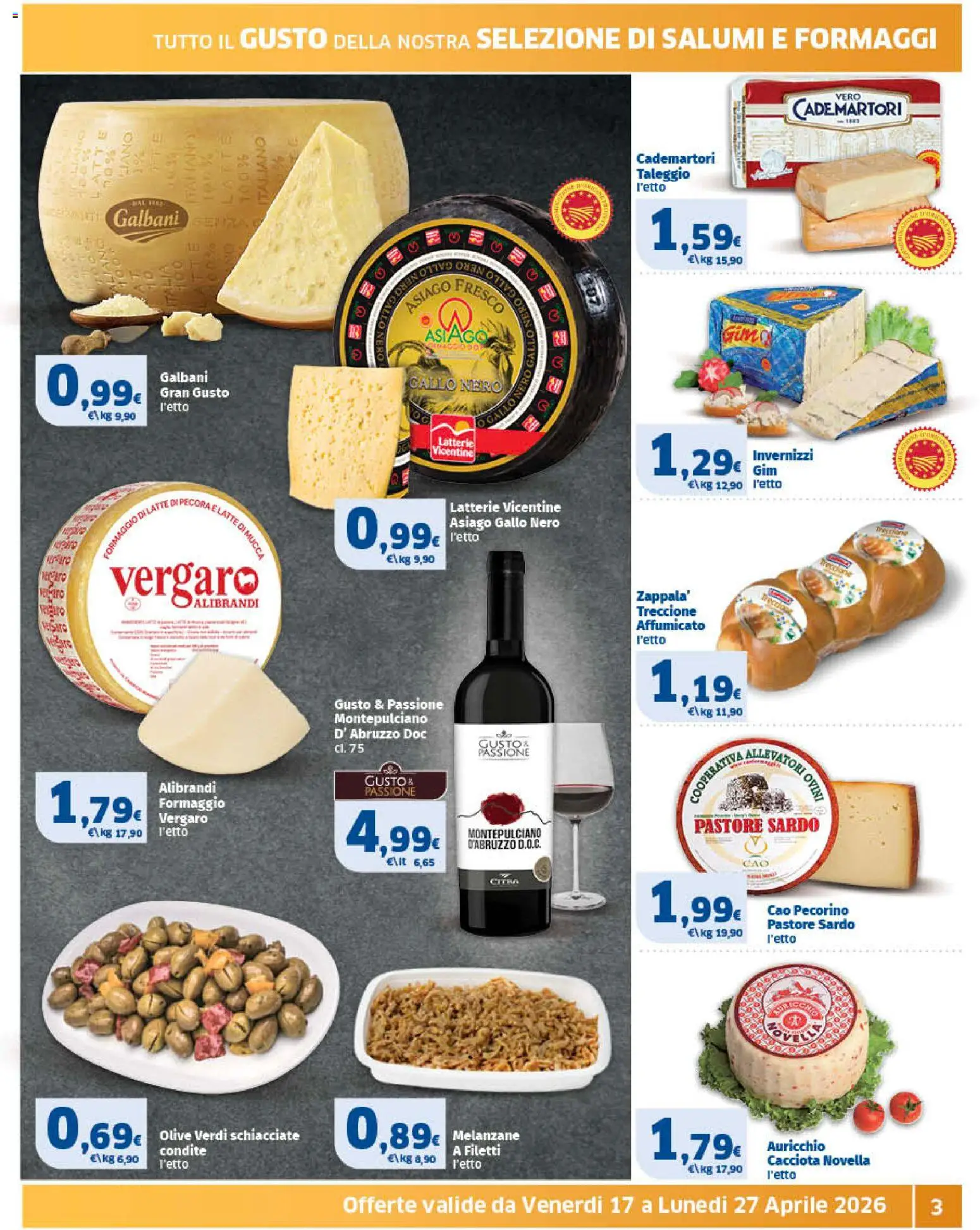 Volantino SIGMA del 17.04.2026 | Pagina: 3 | Prodotti: Latte, Formaggio, Olive, Melanzane