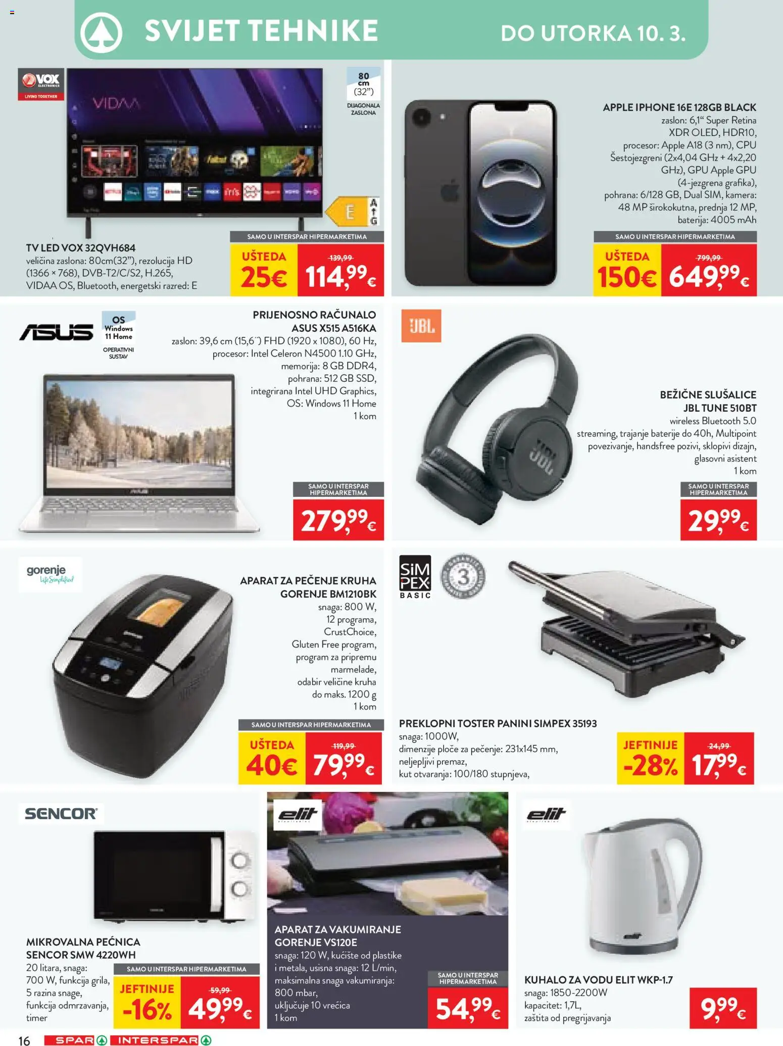 Spar katalog | vrijedi od 25.02.2026 | Stranica: 26 | Proizvodi: Toster, Računalo, Tv, Pećnica