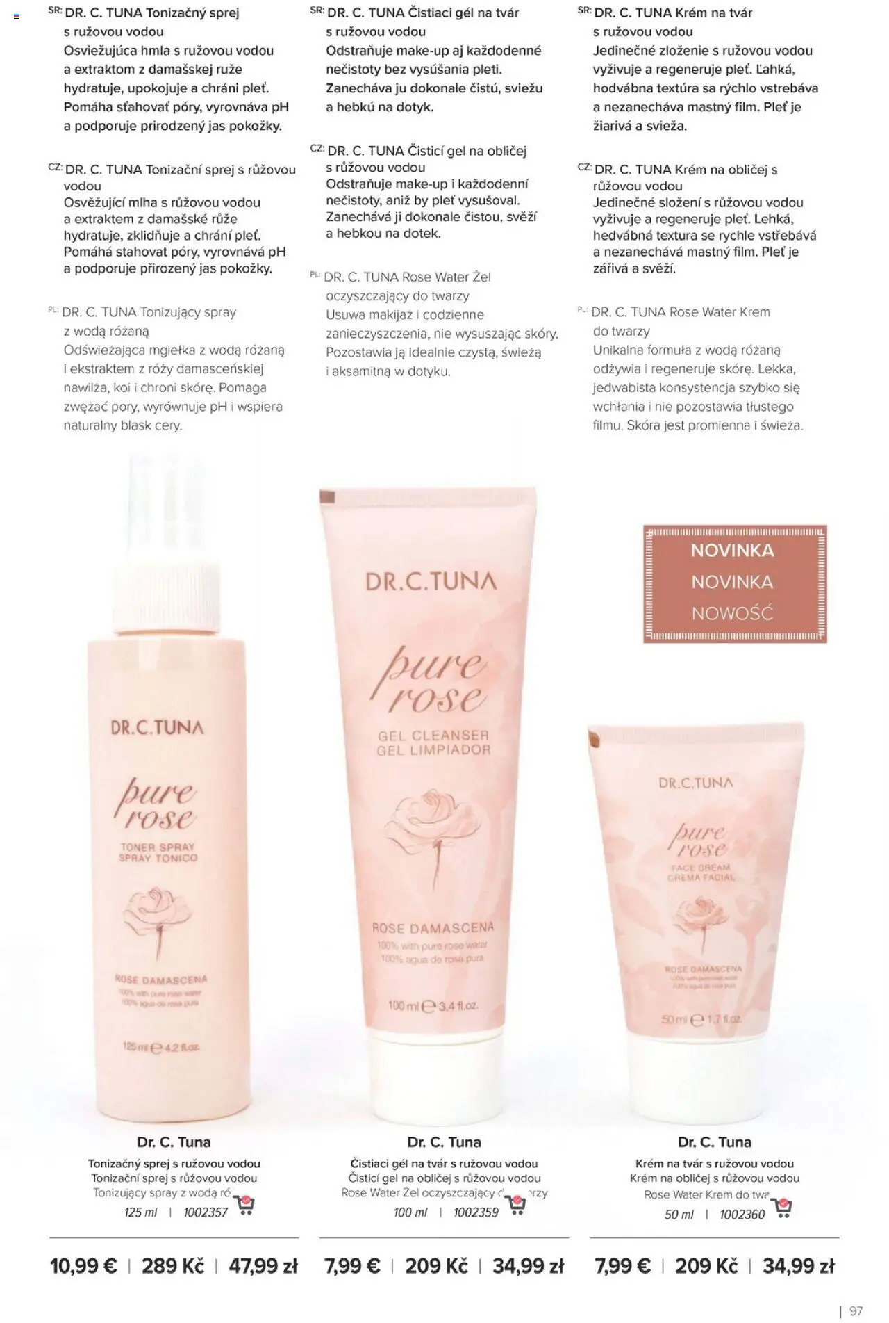 Nové Farmasi akcie – leták je platný od 24.09.2025 | Strana: 97 | Produkty: Krém, Ruže, Toner
