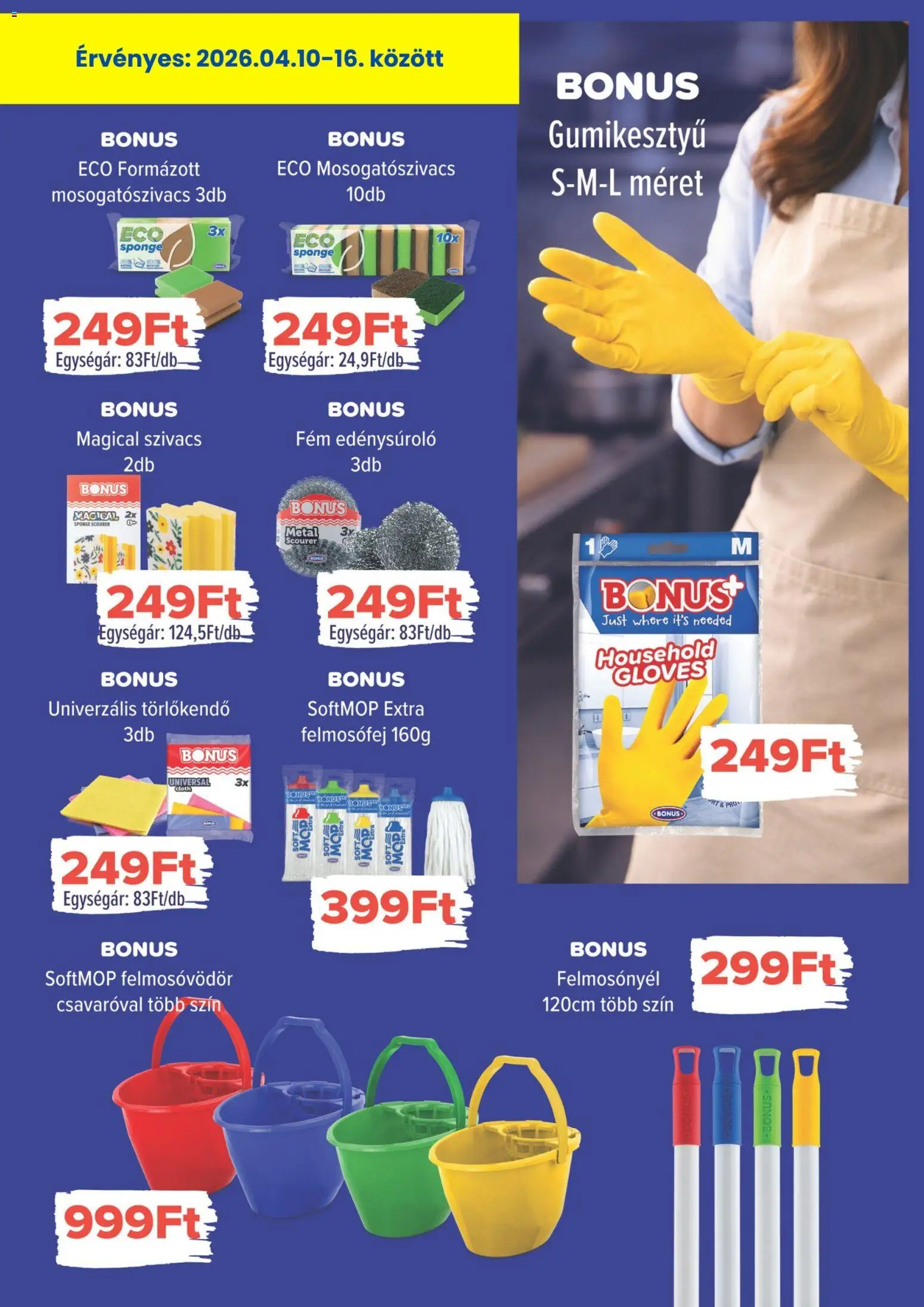 Magnetic akciós ujság - amely érvényes a következő dátumtól: 10.04.2026 | Oldal: 2 | Termékek: Törlőkendő, Felmosófej, Gumikesztyű