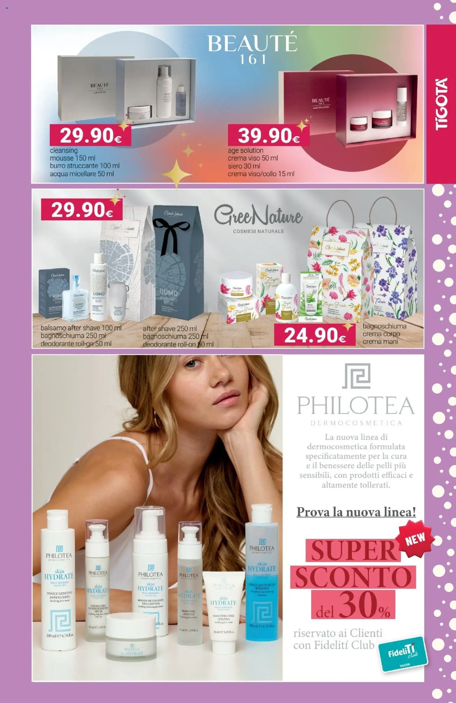 Volantino Tigotà del 01.12.2025 | Pagina: 13 | Prodotti: Acqua micellare, Struccante, Deodorante, Burro