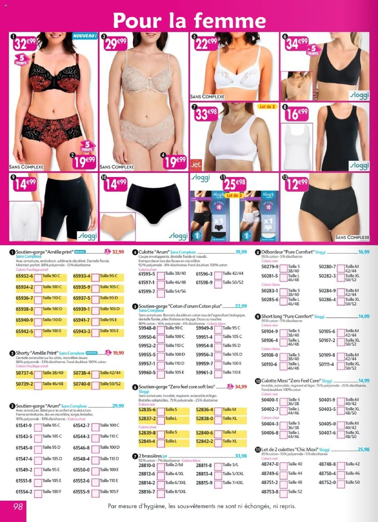 {H1} | Page: 98 | Produits: Coton, Débardeur, Culotte