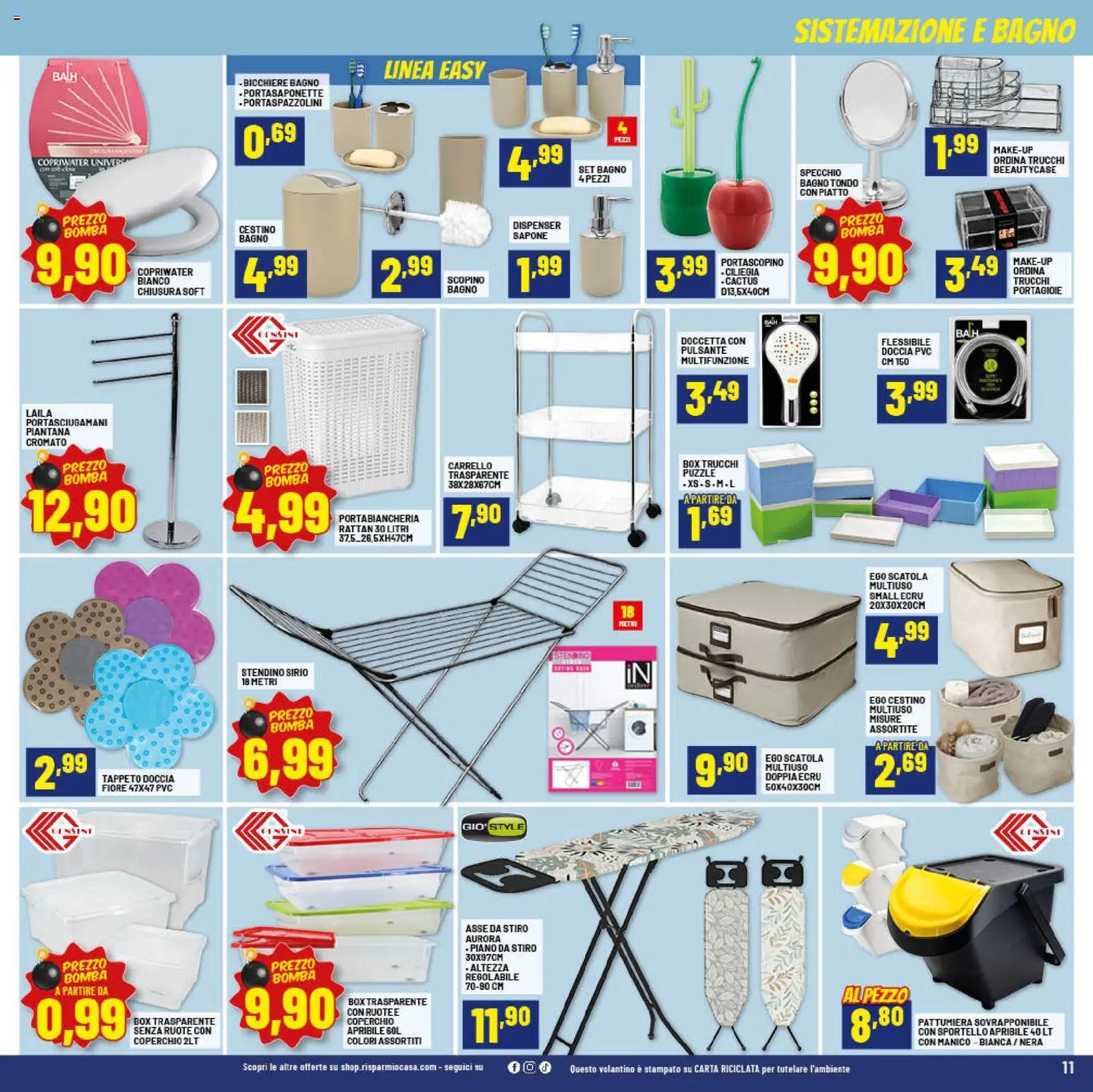Volantino RisparmioCasa del 07.01.2026 | Pagina: 11 | Prodotti: Sapone, Pattumiera, Cactus, Doccia