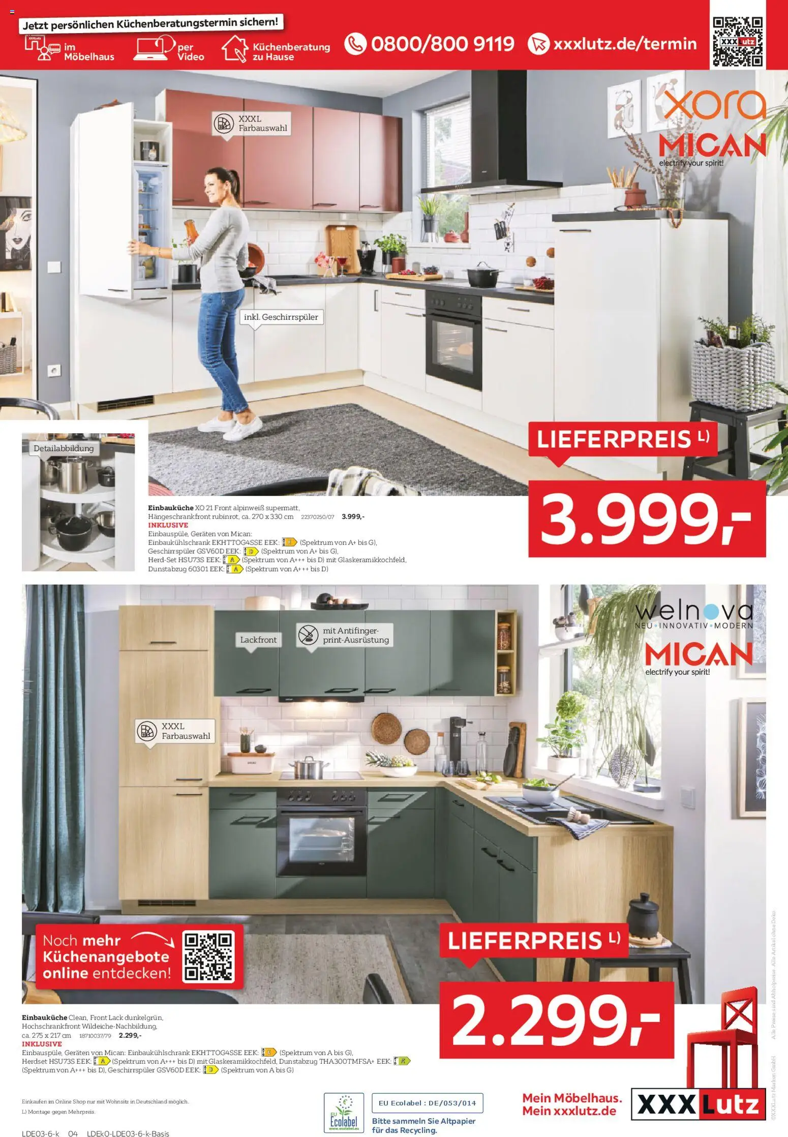 XXXL Lutz Küchentesterinnen und -tester gesucht – gültig ab 01.03.2026 | Seite: 4 | Produkte: Geschirrspüler, Einbauküche, Dunstabzug, Video