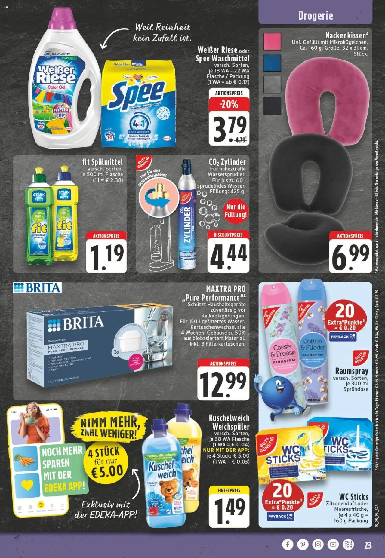 Edeka prospekt Titz	 - gültig ab dem 15.06.2025 | Seite: 23 | Produkte: Wasser, Weichspüler, Waschmittel, Volvic