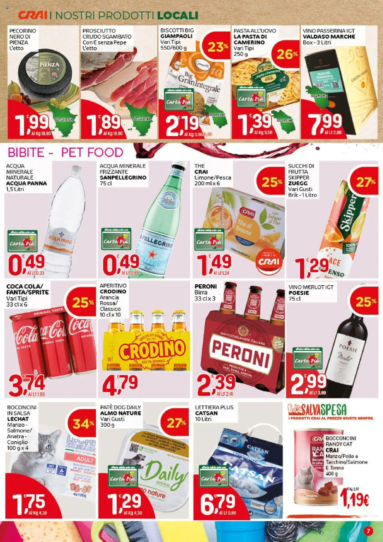 Volantino CRAI del 18.09.2025 | Pagina: 7 | Prodotti: Birra, Biscotti, Arancia, Acqua minerale