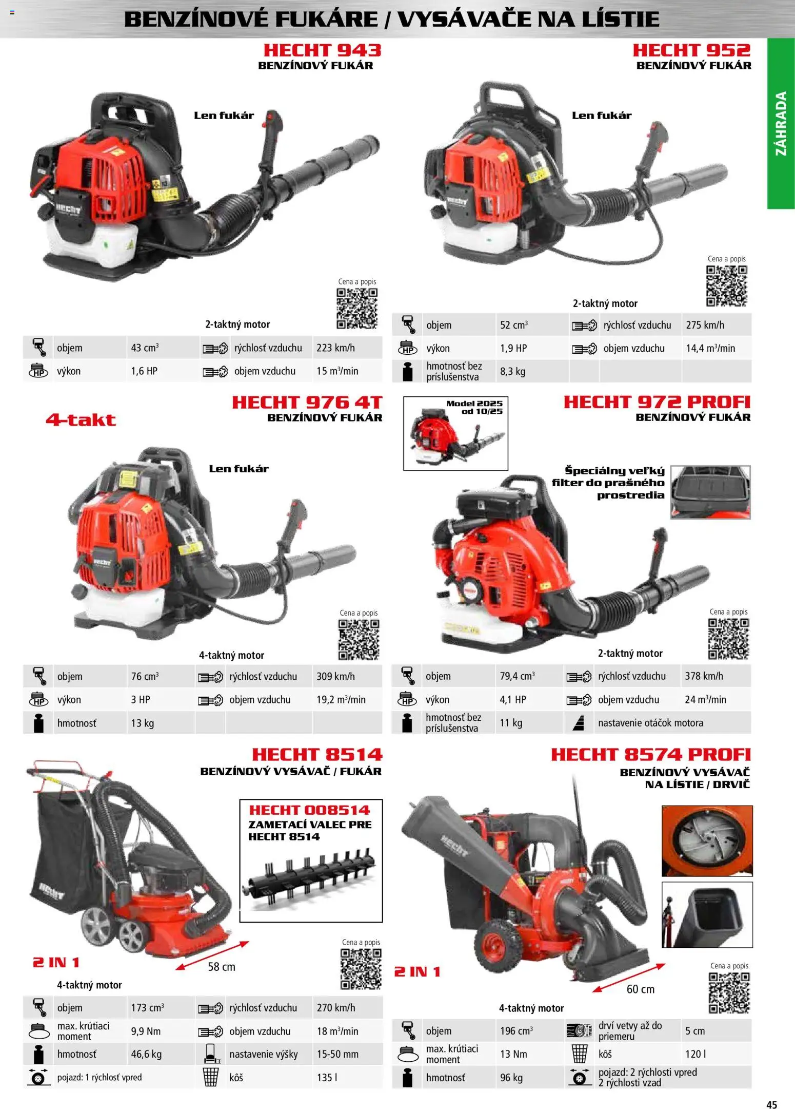 Nové Hecht akcie – leták je platný od 30.10.2025 | Strana: 45 | Produkty: Drvič, Vysávače, Vysávač