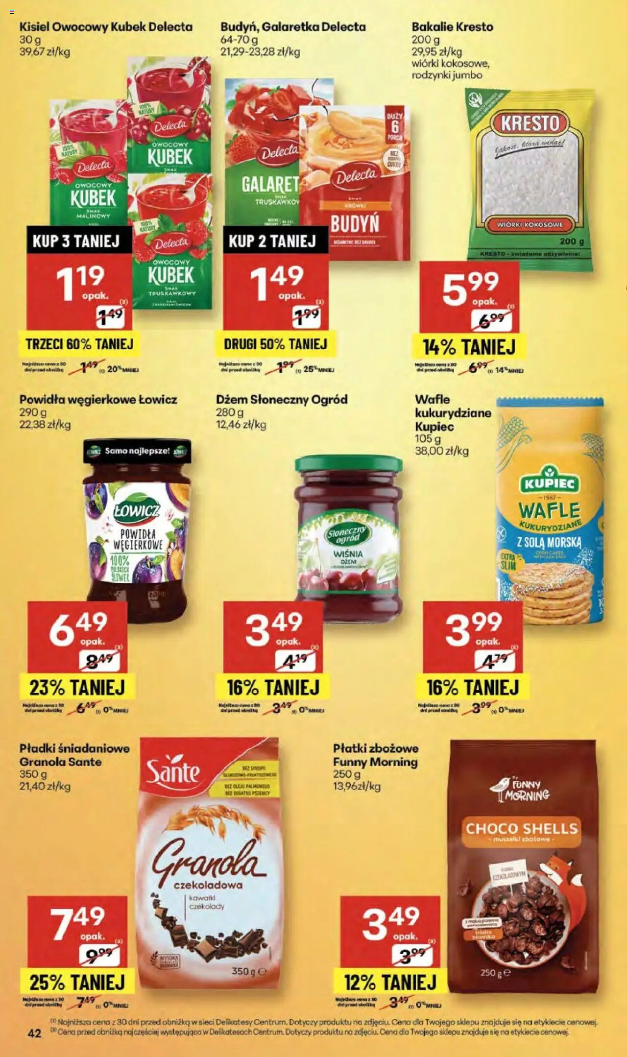 Delikatesy Centrum Gazetka - Sklepy Własne od 18.09.2025 | Strona: 42 | Produkty: Czekoladowa, Galaretka, Powidła, Płatki