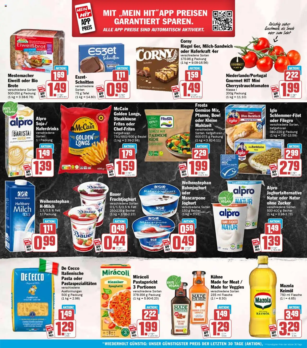 HIT - Hessen – gültig ab 13.10.2025 | Seite: 18 | Produkte: Corny riegel, Milch, Pasta, Salat