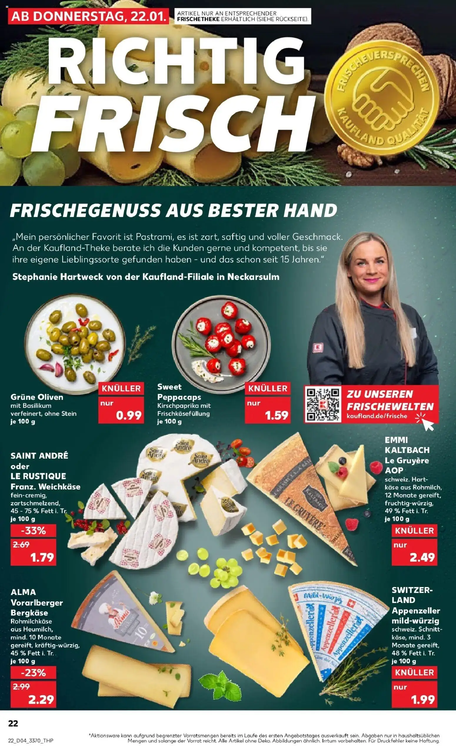 Kaufland prospekt Bad Salzungen	 – gültig ab 25.01.2026 | Seite: 22 | Produkte: Käse